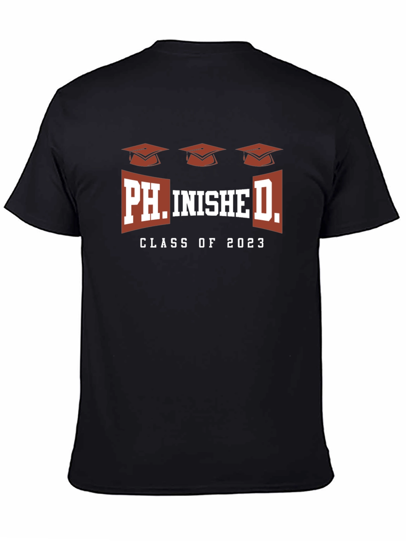 Black Ph.inishe D. Class of 2023 Graduation T-Shirt view 4