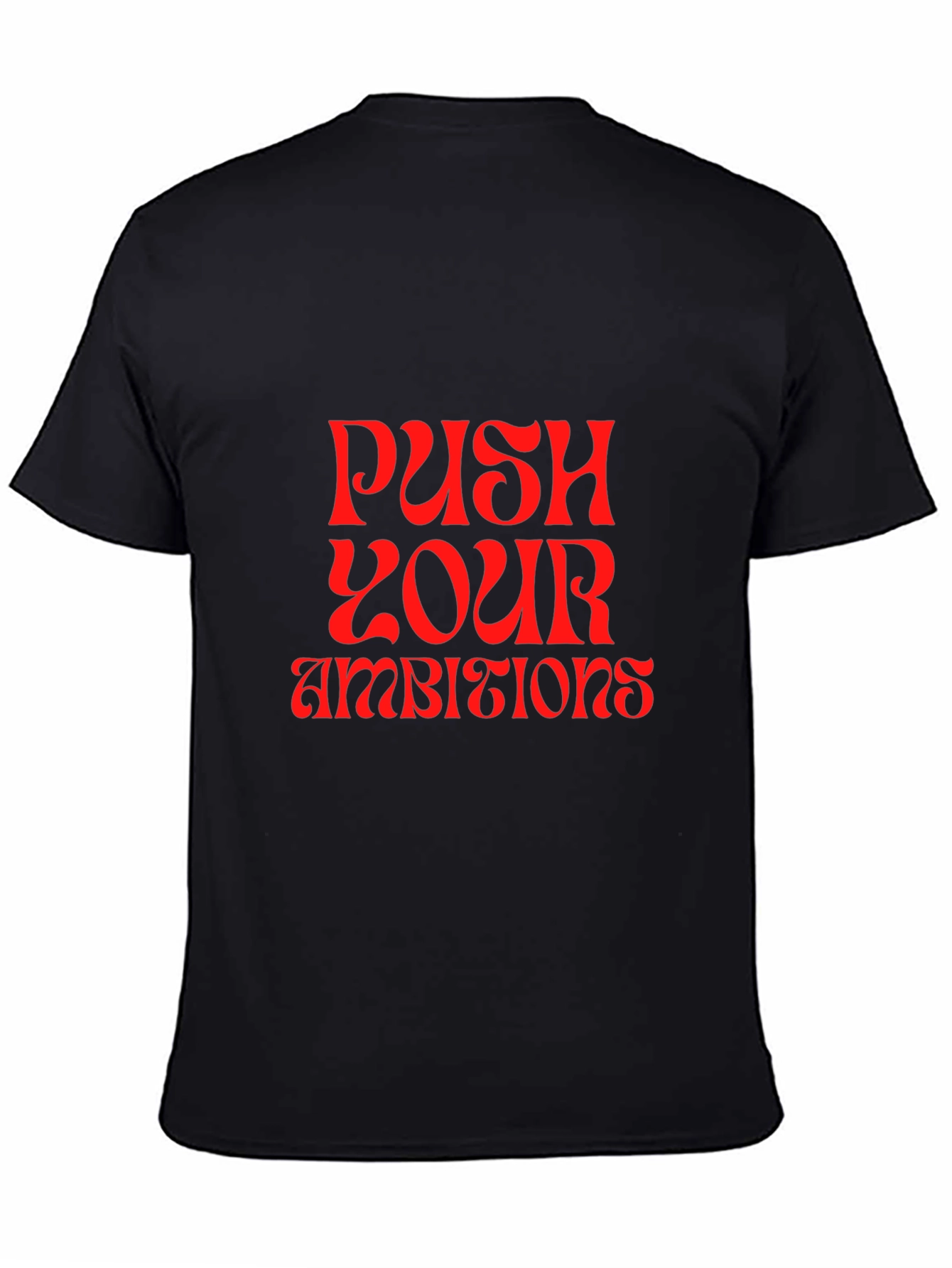 Black Push Your Ambitions Graphic Tee view 4