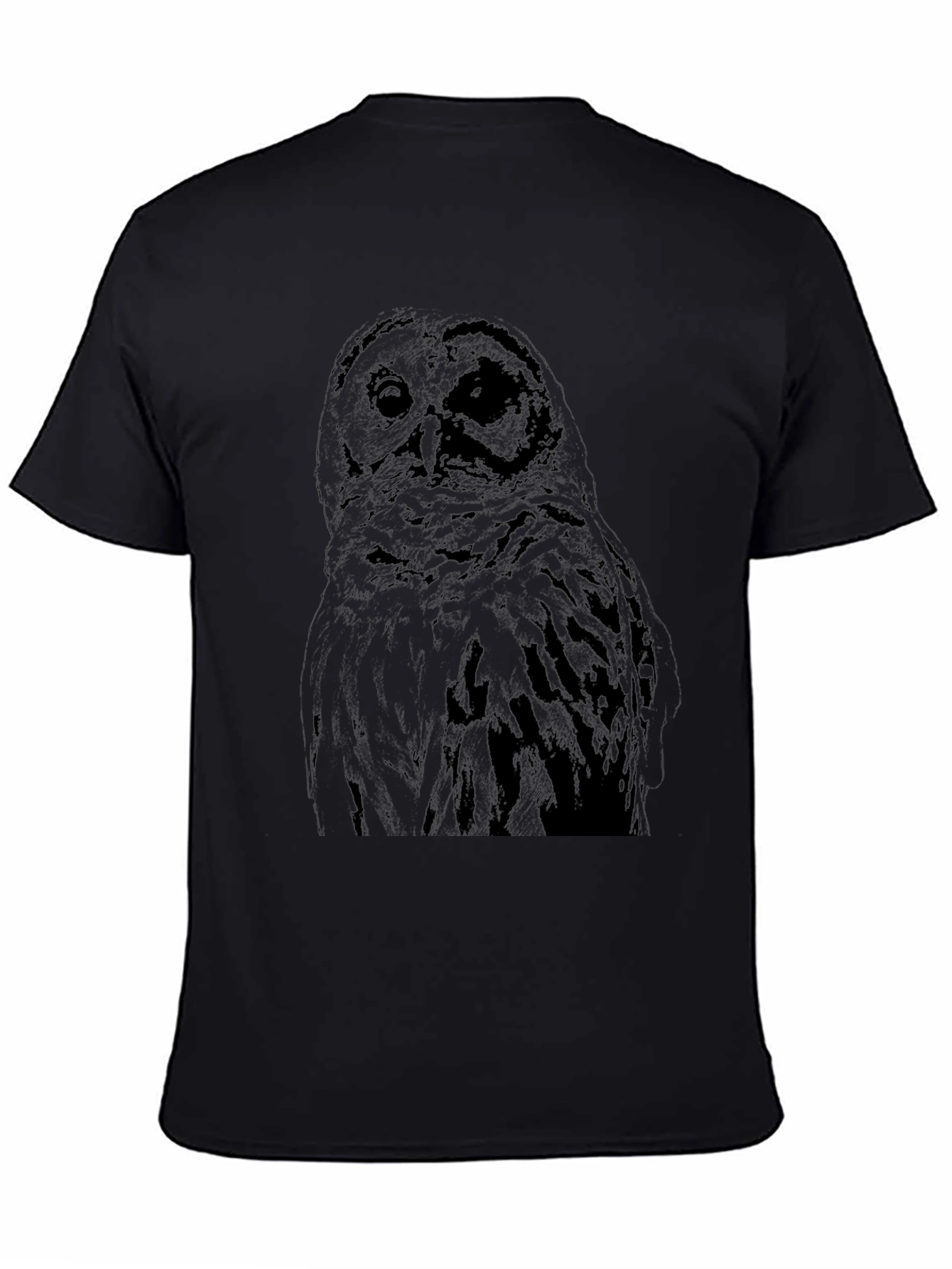 Owl Graphic Print Crew Neck T-Shirt - 4