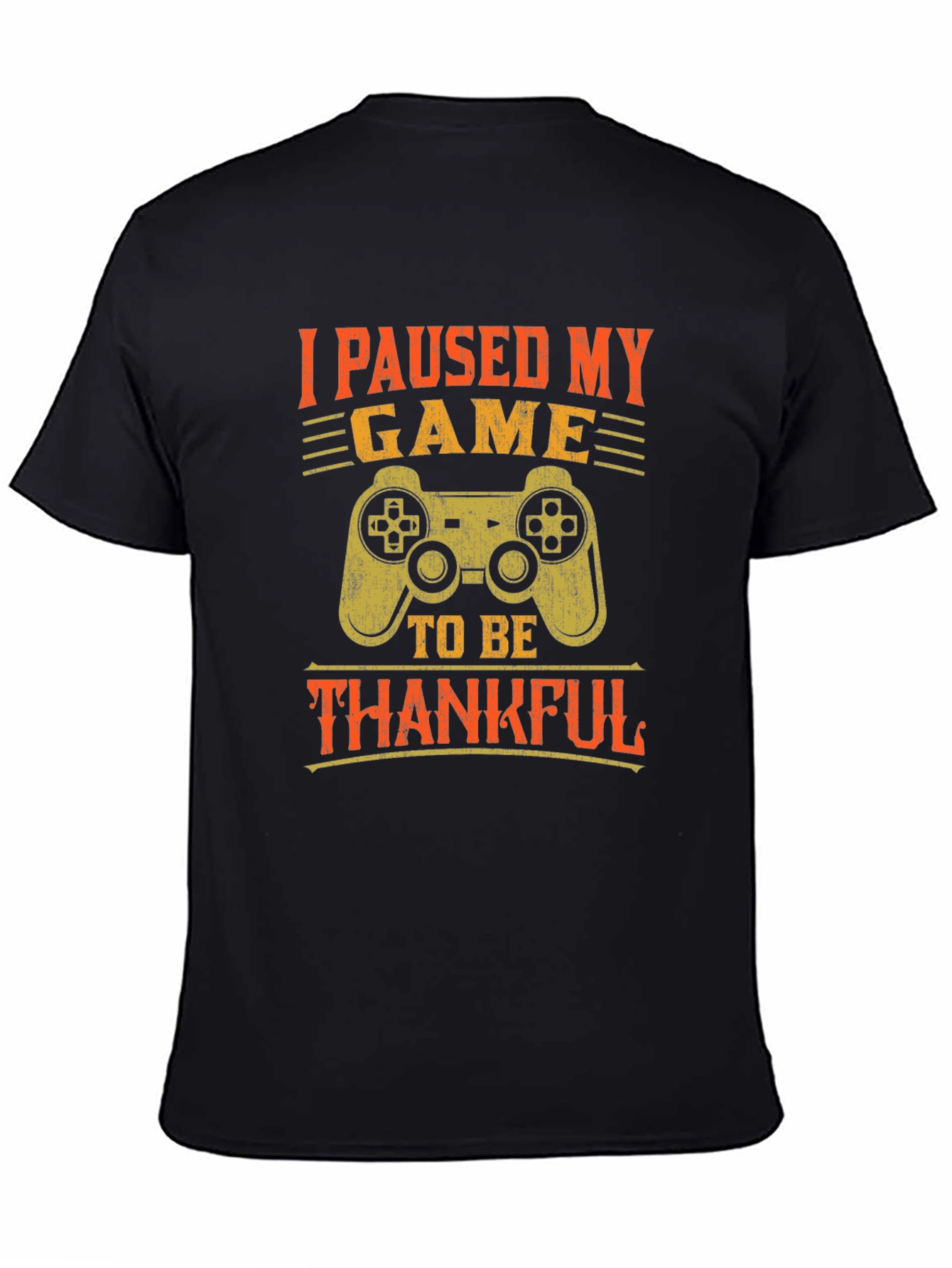 Black Gamer Thanksgiving T-Shirt - I Paused My Game view 4