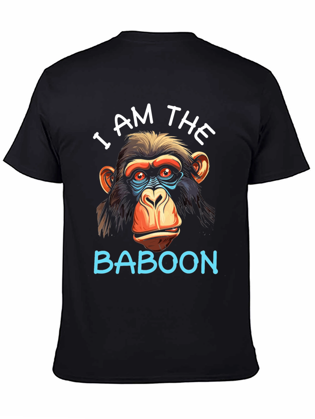Black I Am The Baboon Graphic T-Shirt view 4