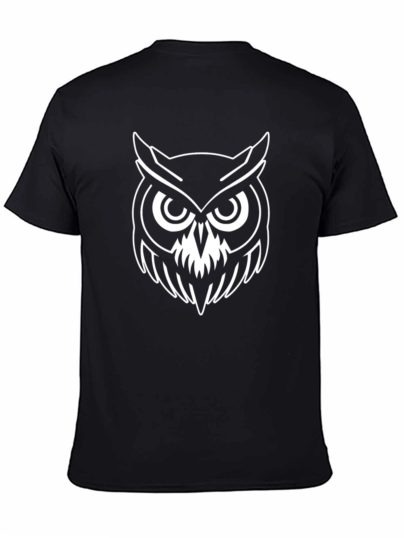 Black Owl Graphic Tee - Black Cotton Blend view 4