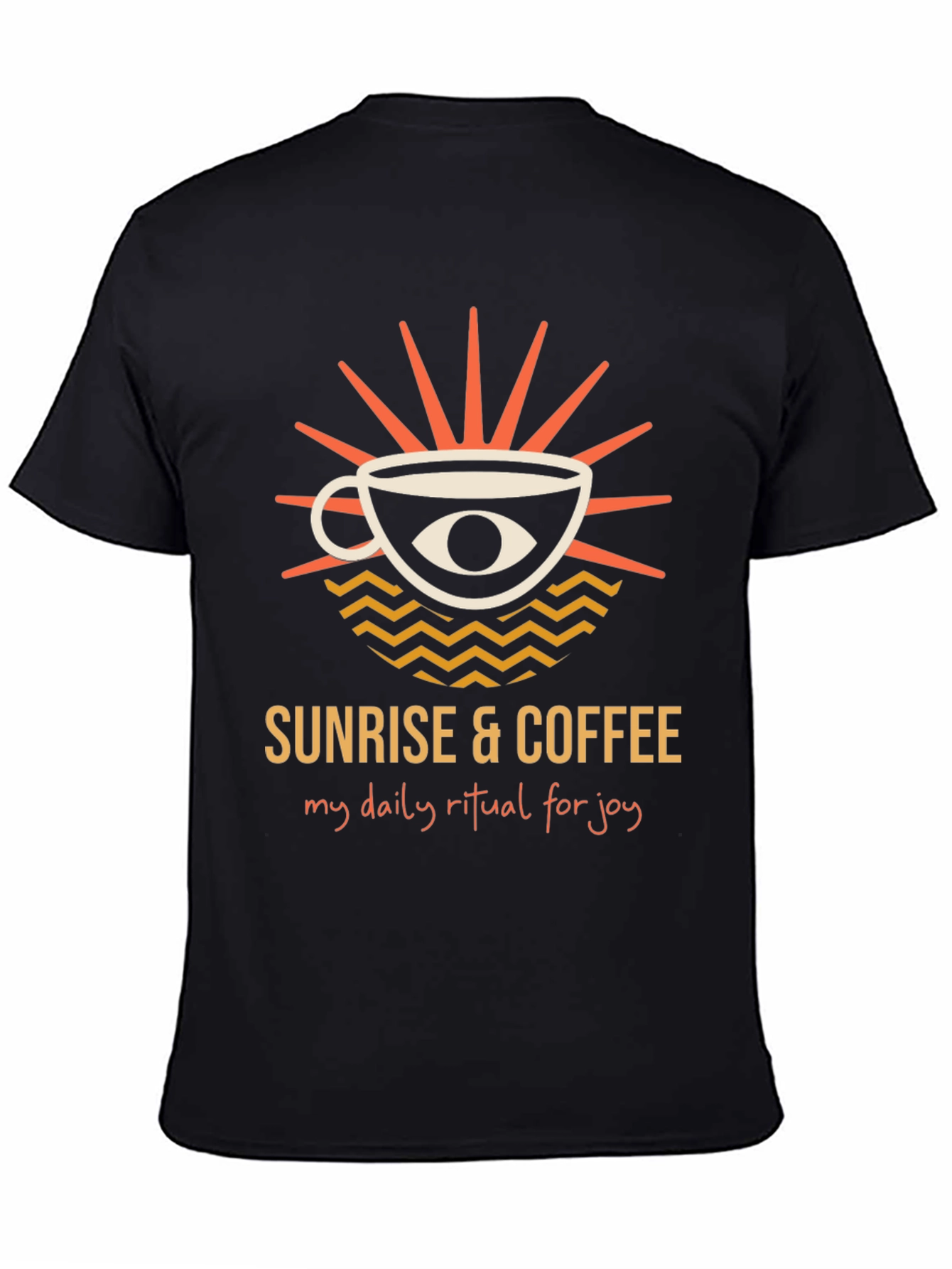 Black Sunrise & Coffee Graphic Tee - Daily Ritual Joy view 4