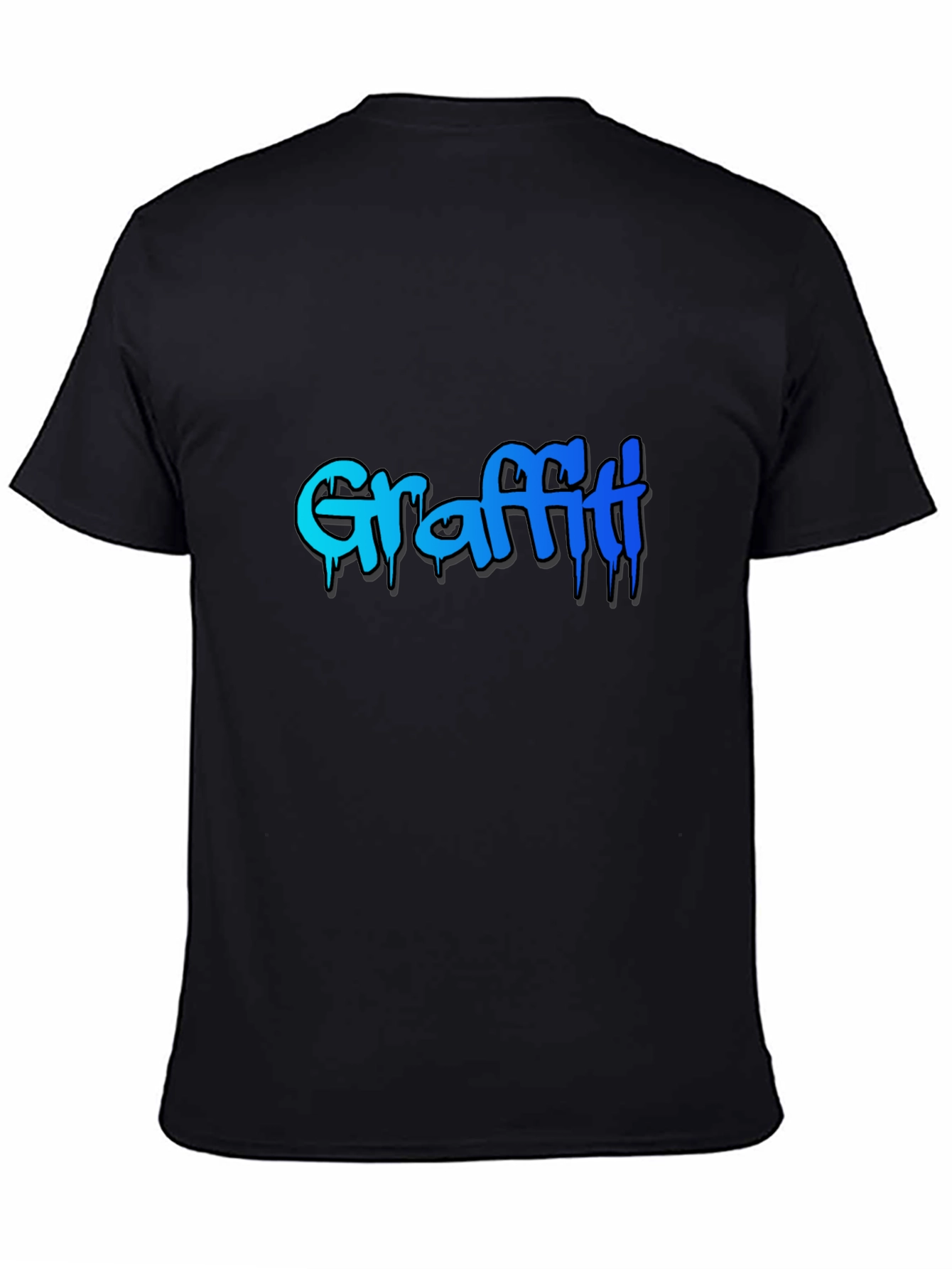 Black Graffiti Style Graphic Print T-Shirt view 4