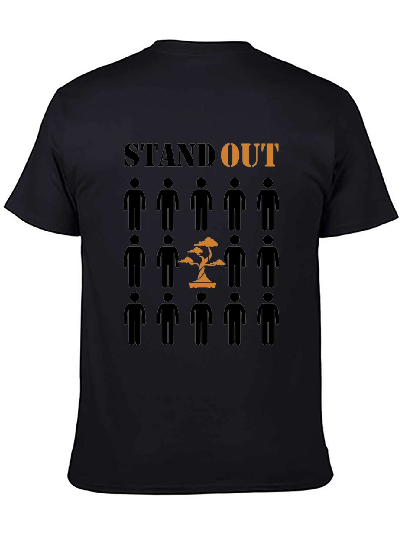 Black Stand Out T-Shirt - Unique Graphic Tee view 4