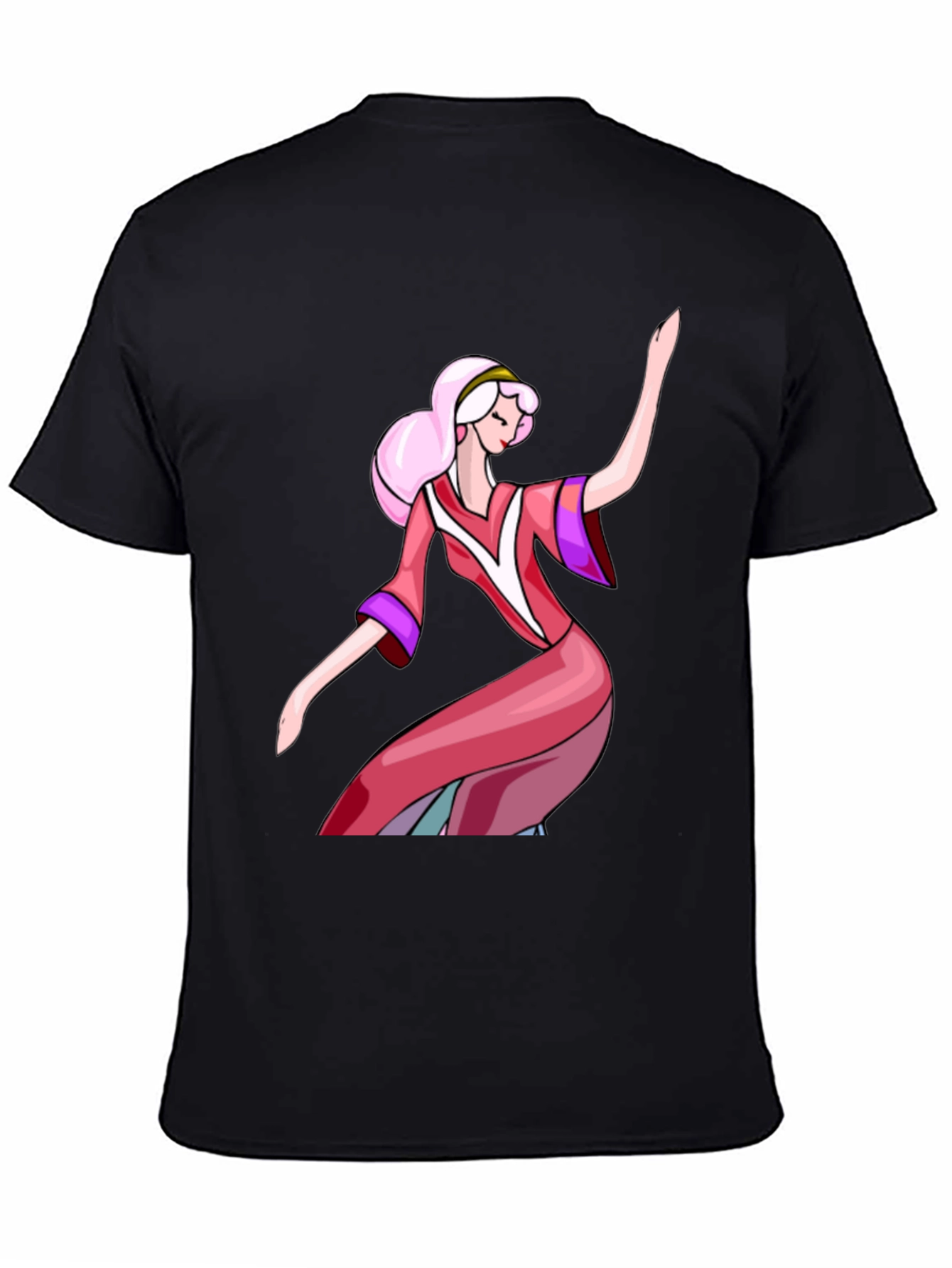 Black Anime Princess Graphic Tee - Stylish & Unique Design view 4