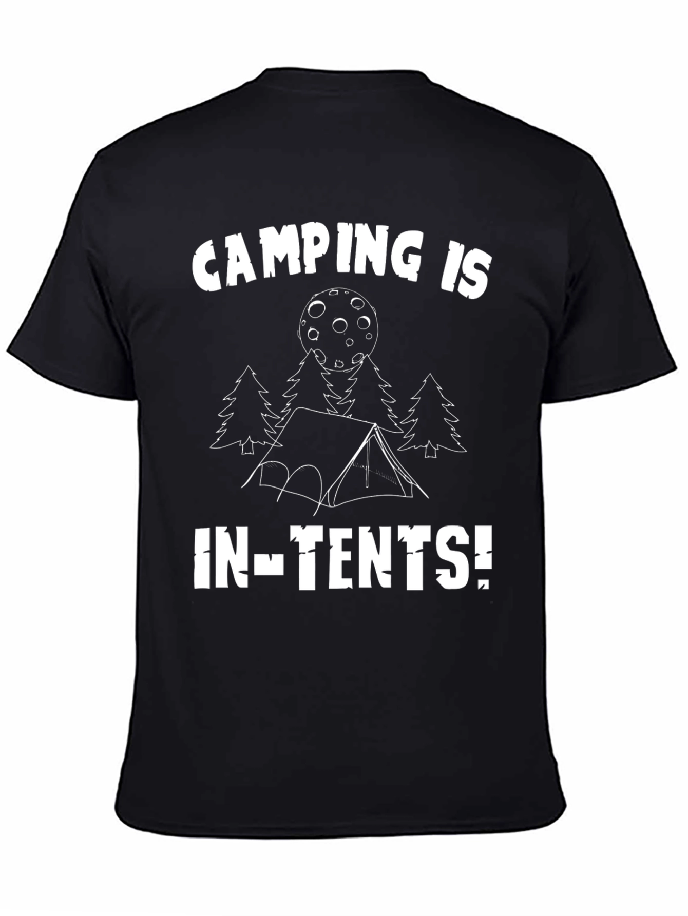 Black Camping is In-Tents! Black Graphic T-Shirt view 4