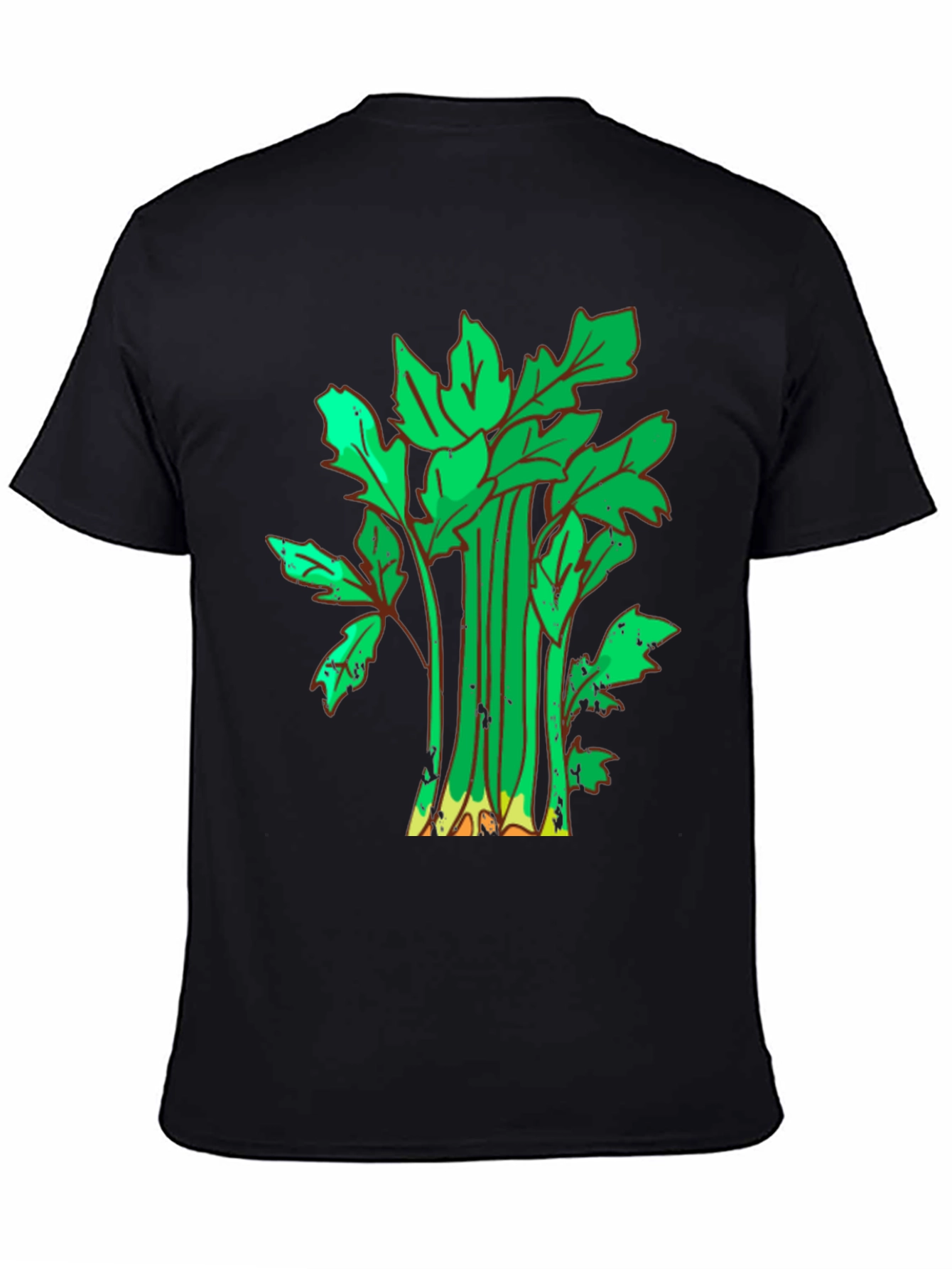 Black Celery Graphic Tee - Fun Food Shirt view 4