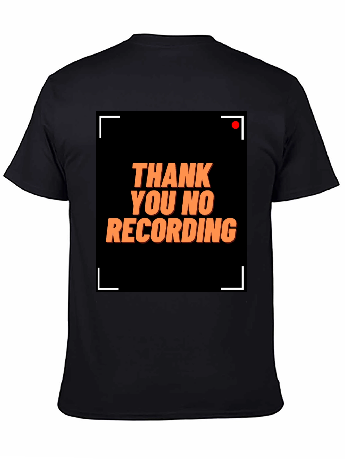 Black Thank You No Recording Graphic Tee view 4