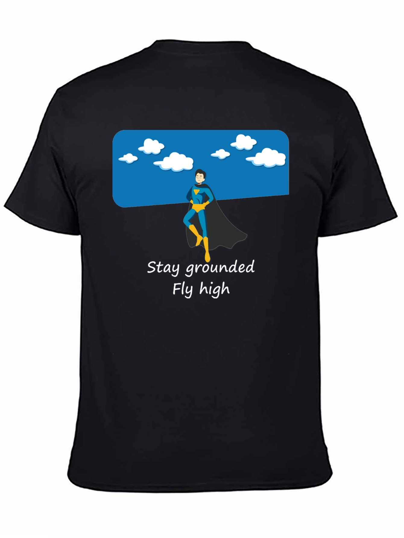 Black Stay Grounded Graphic Tee - Superhero Style view 4