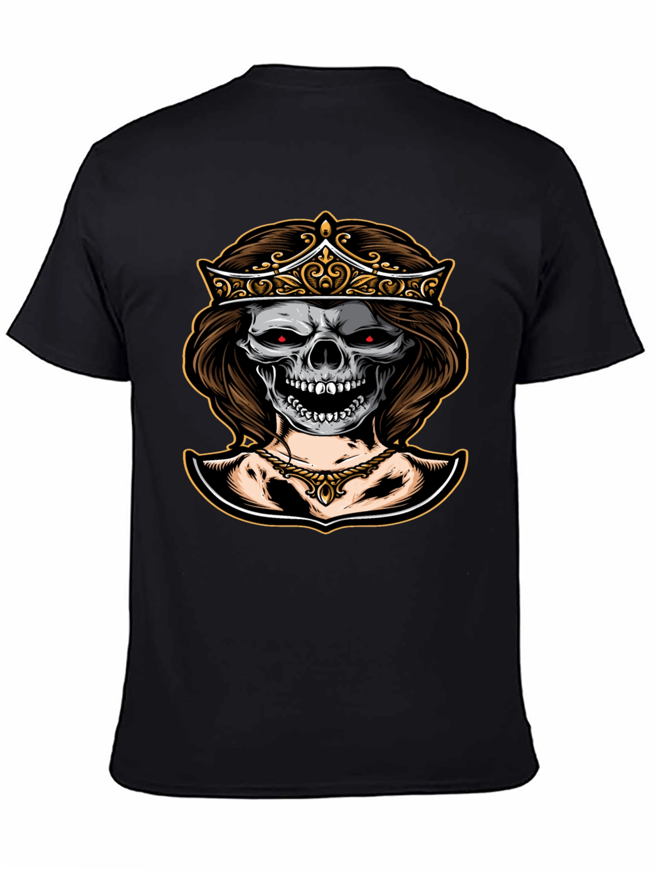 Black Skull Queen Graphic Tee - Dark Humor Fashion view 4