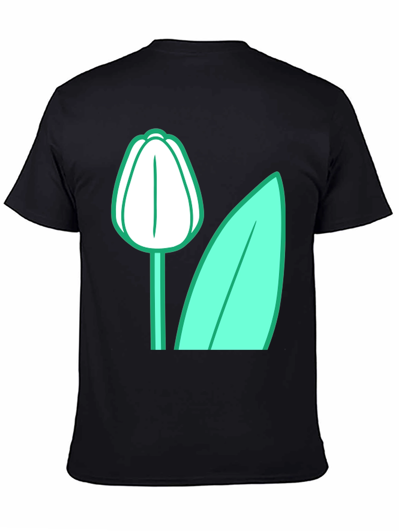 Black Tulip Graphic Tee - Black Cotton Blend view 4