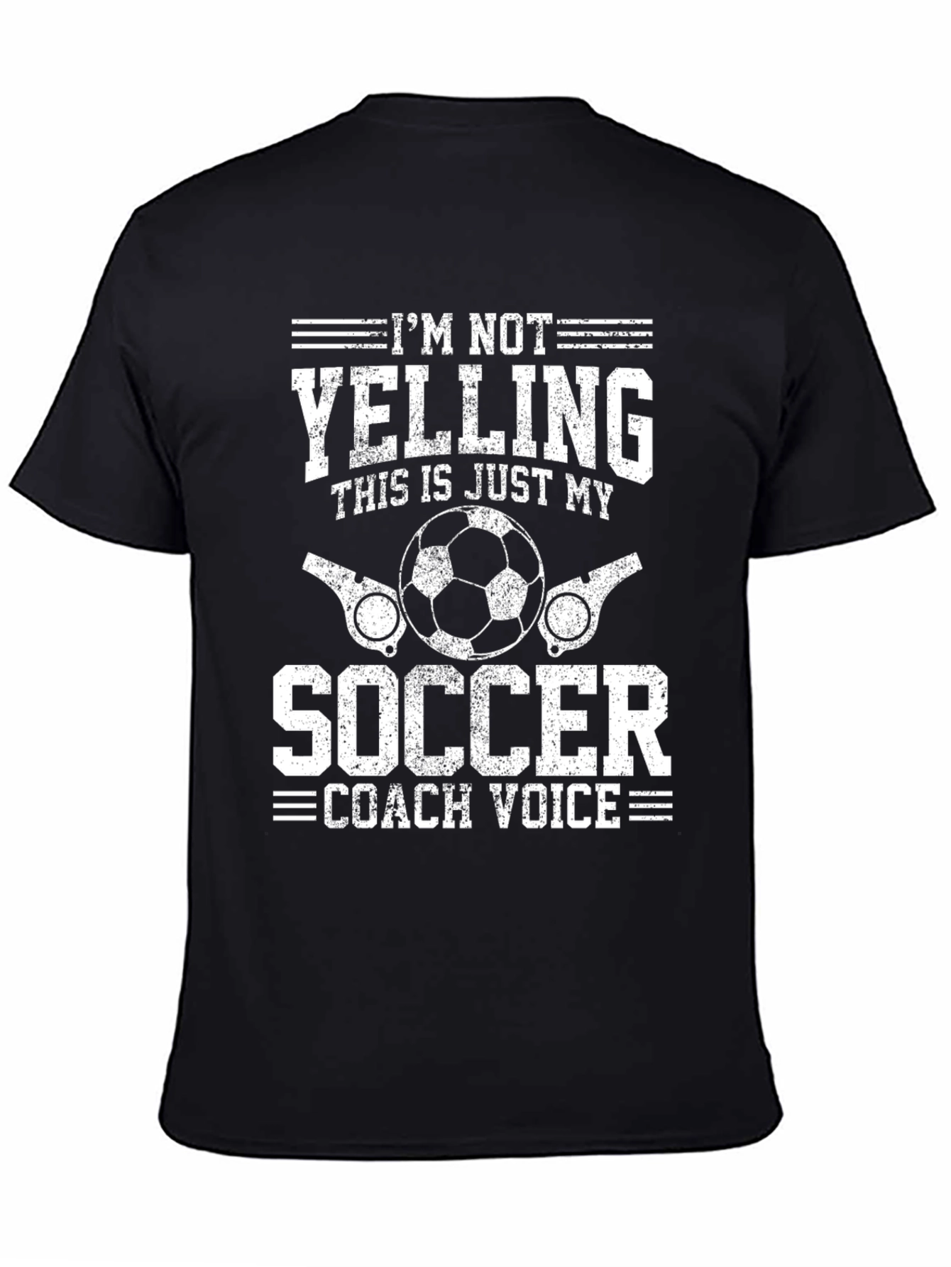Black Soccer Coach Voice T-Shirt - Funny Graphic Tee view 4