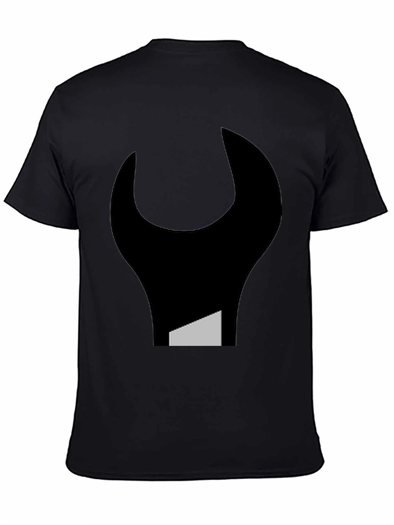 Black Abstract Wrench Graphic Tee - Black Unisex T-Shirt view 4