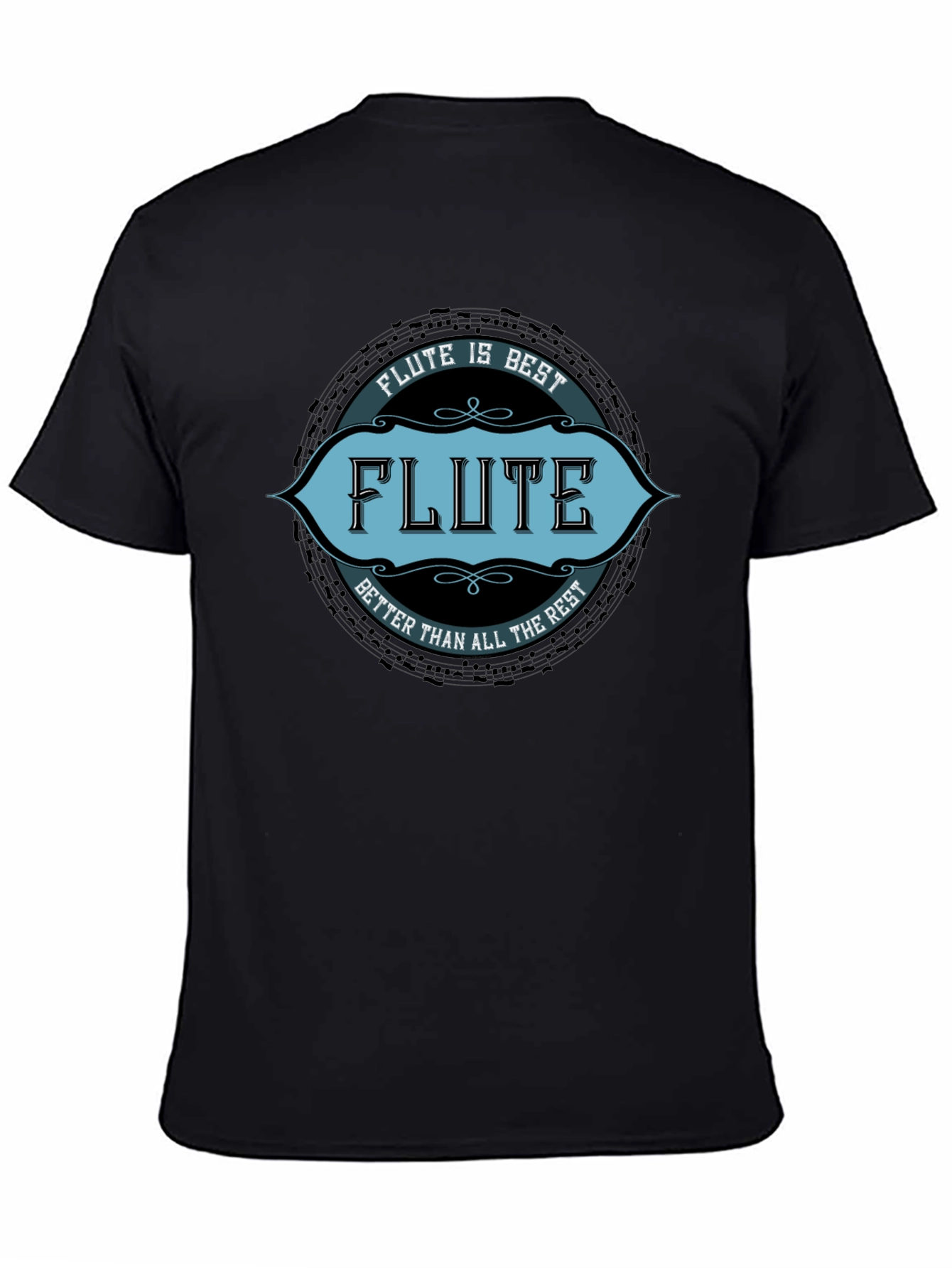 Black Flute is Best T-Shirt - Musician Tee view 4