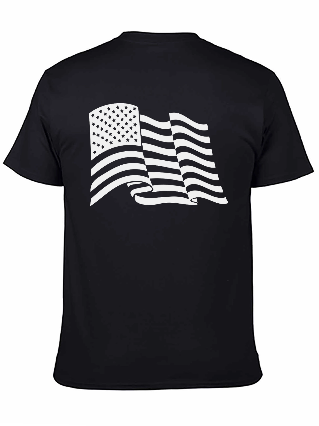 Black American Flag Graphic T-Shirt - Patriotic Style view 4