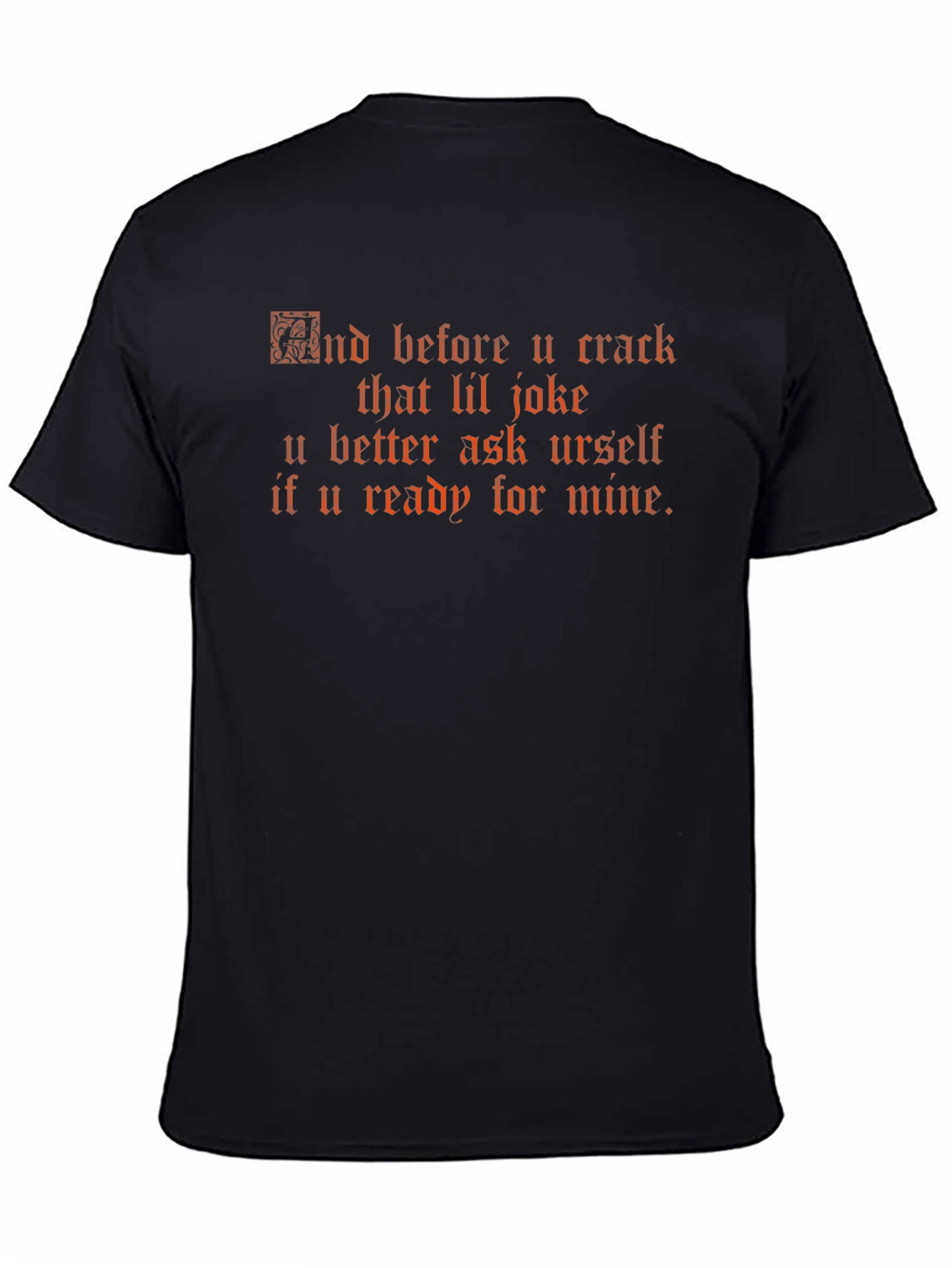 Black Edgy Graphic Tee - Crack That Lil Joke, Black view 4