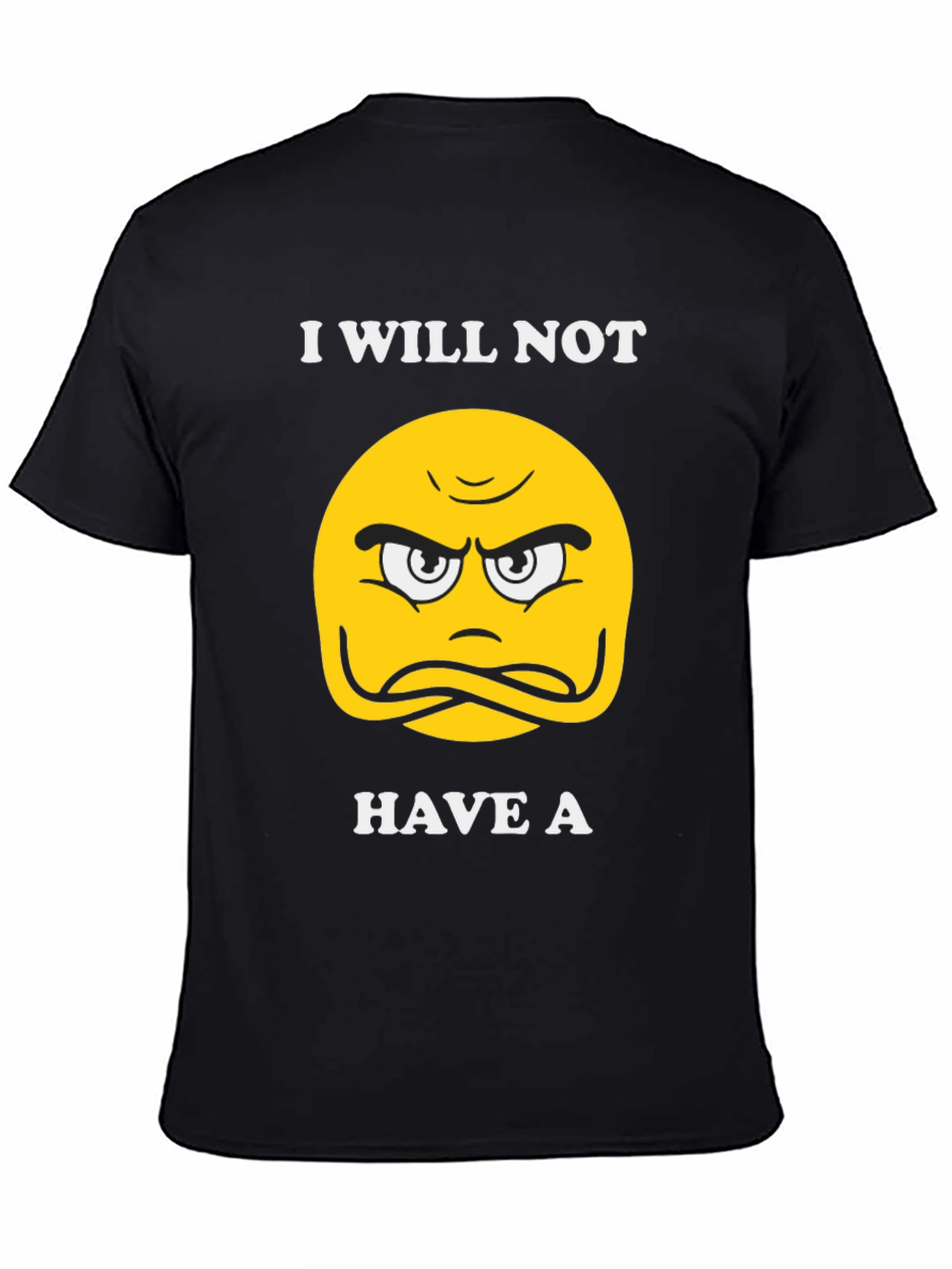 Black Grumpy Emoji T-Shirt view 4
