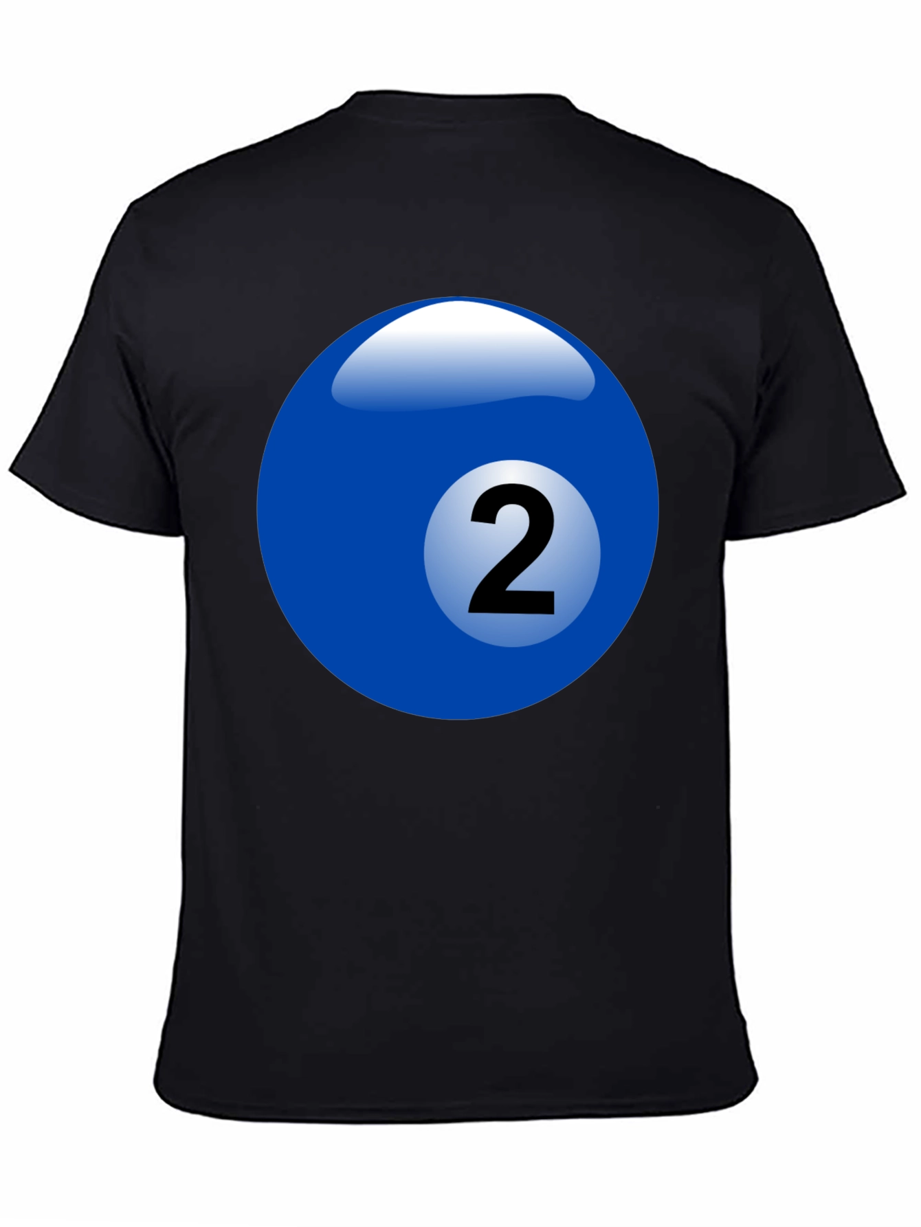 Black Billiard Ball Number 2 Graphic T-Shirt view 4