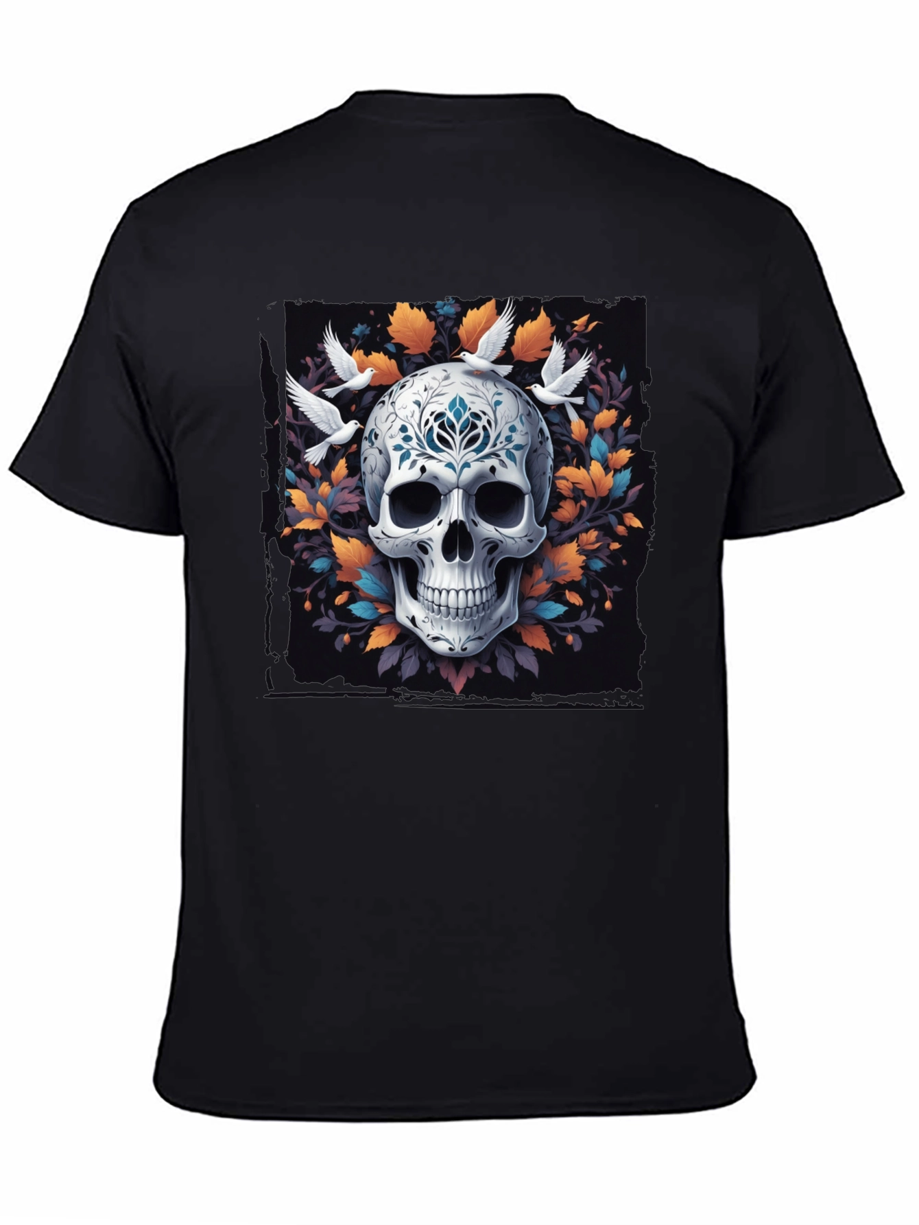 Black Skull & Dove Graphic Tee view 4