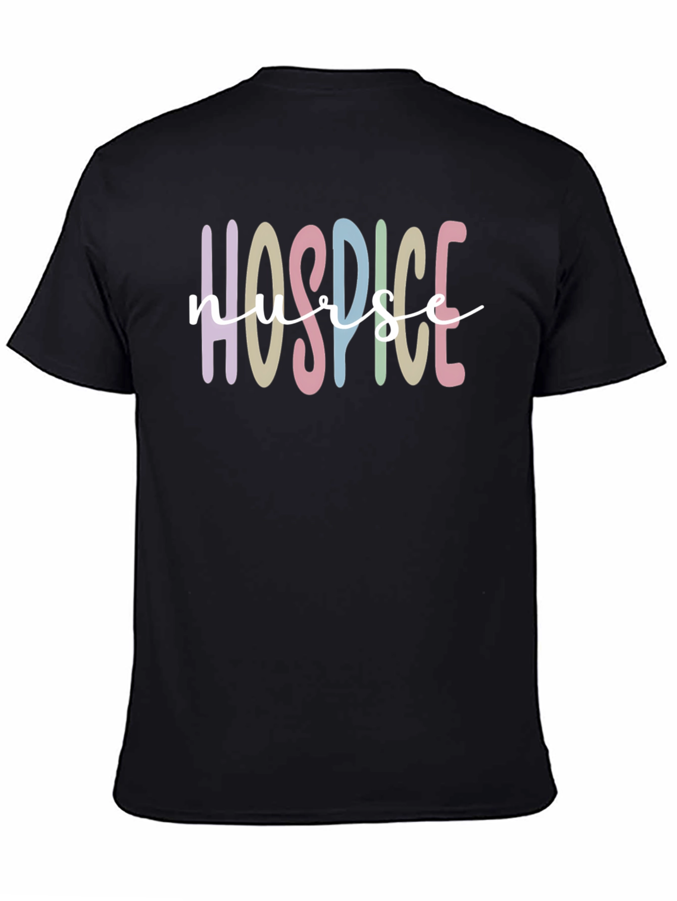 Black Hospice Nurse T-Shirt Black Cotton Blend view 4