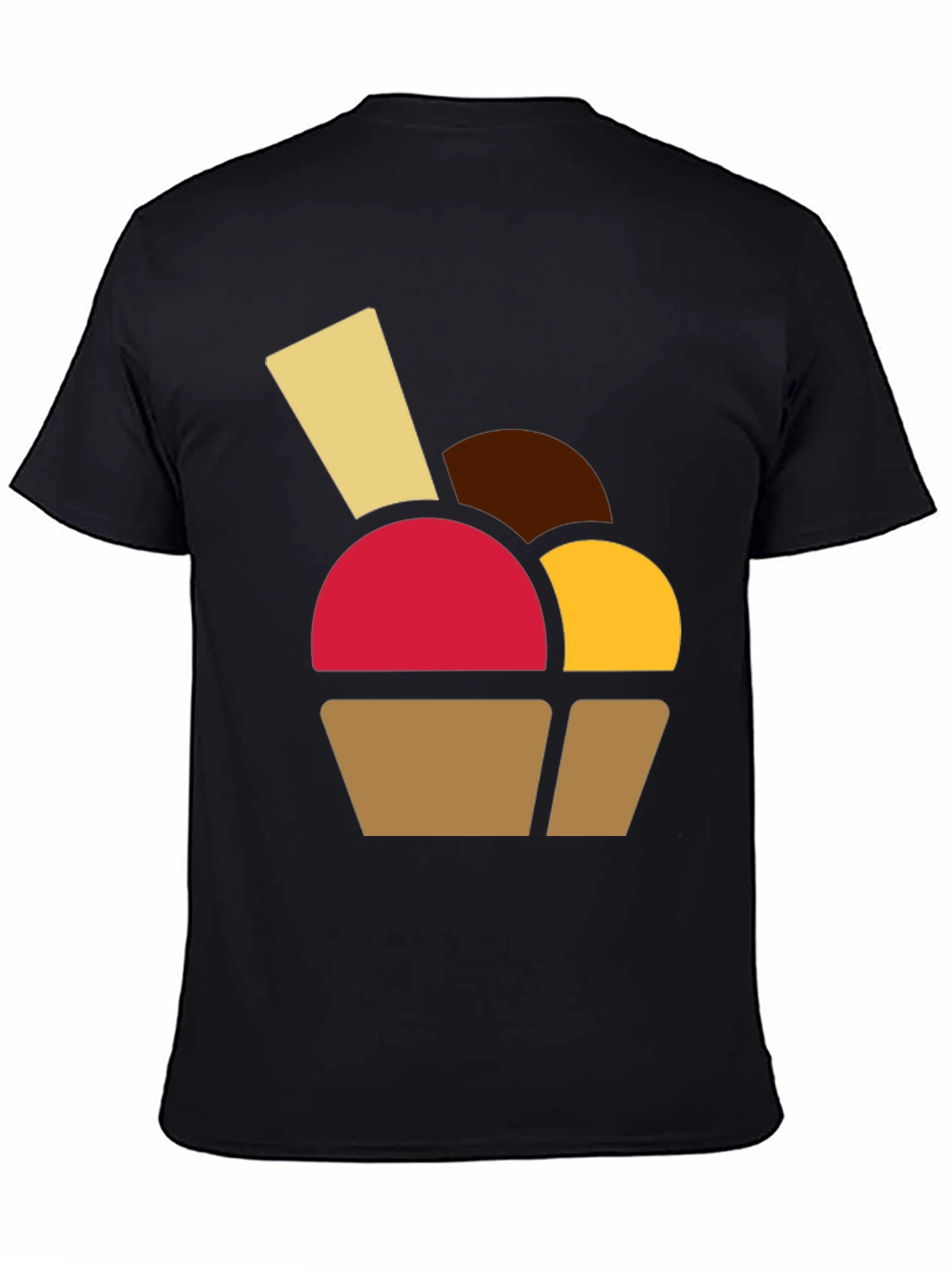 Black Fun Dessert Graphic Tee - Casual Black T-Shirt view 4
