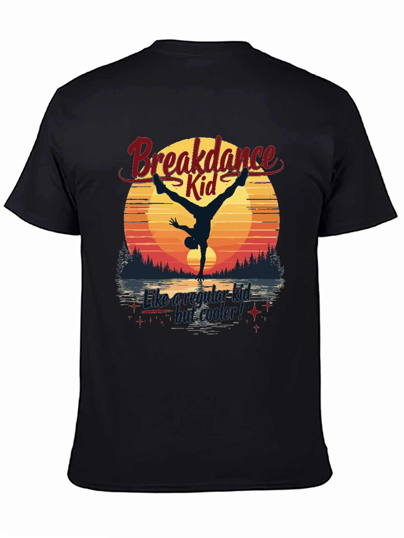 Black Breakdance Kid Graphic T-Shirt view 4