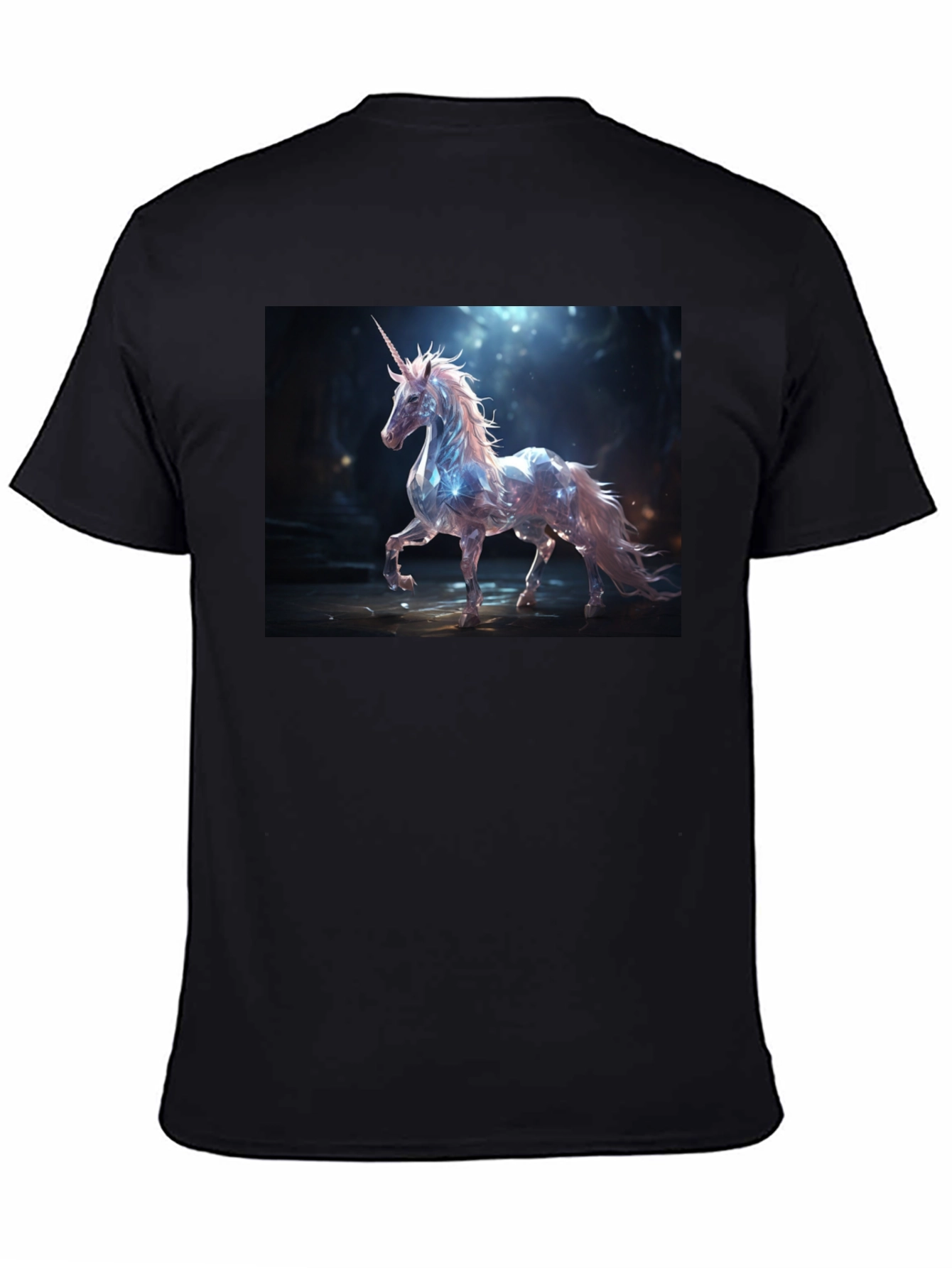Black Mystical Unicorn Graphic Tee - Black view 4