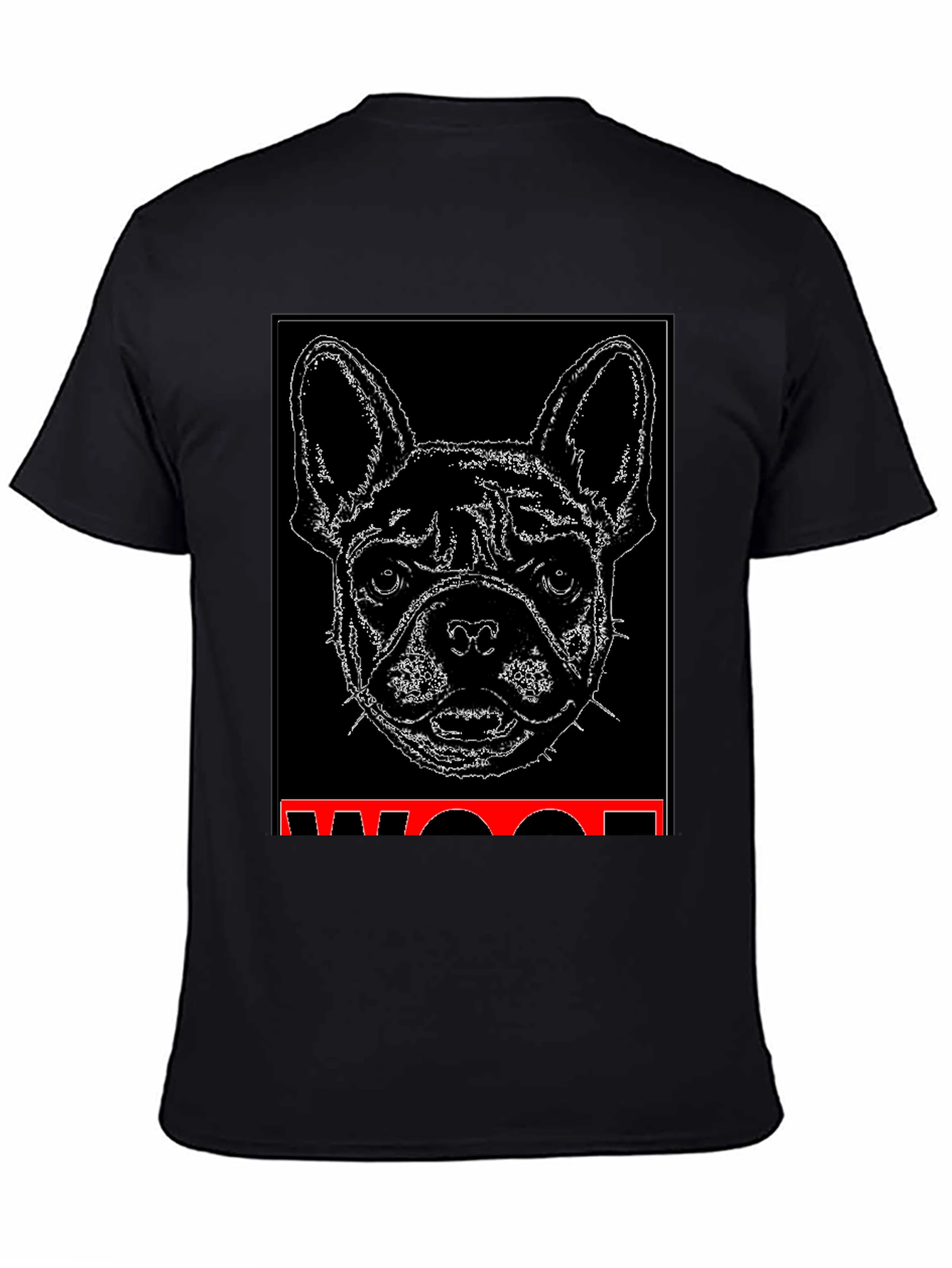 Black Woof Dog Graphic Black T-Shirt view 4