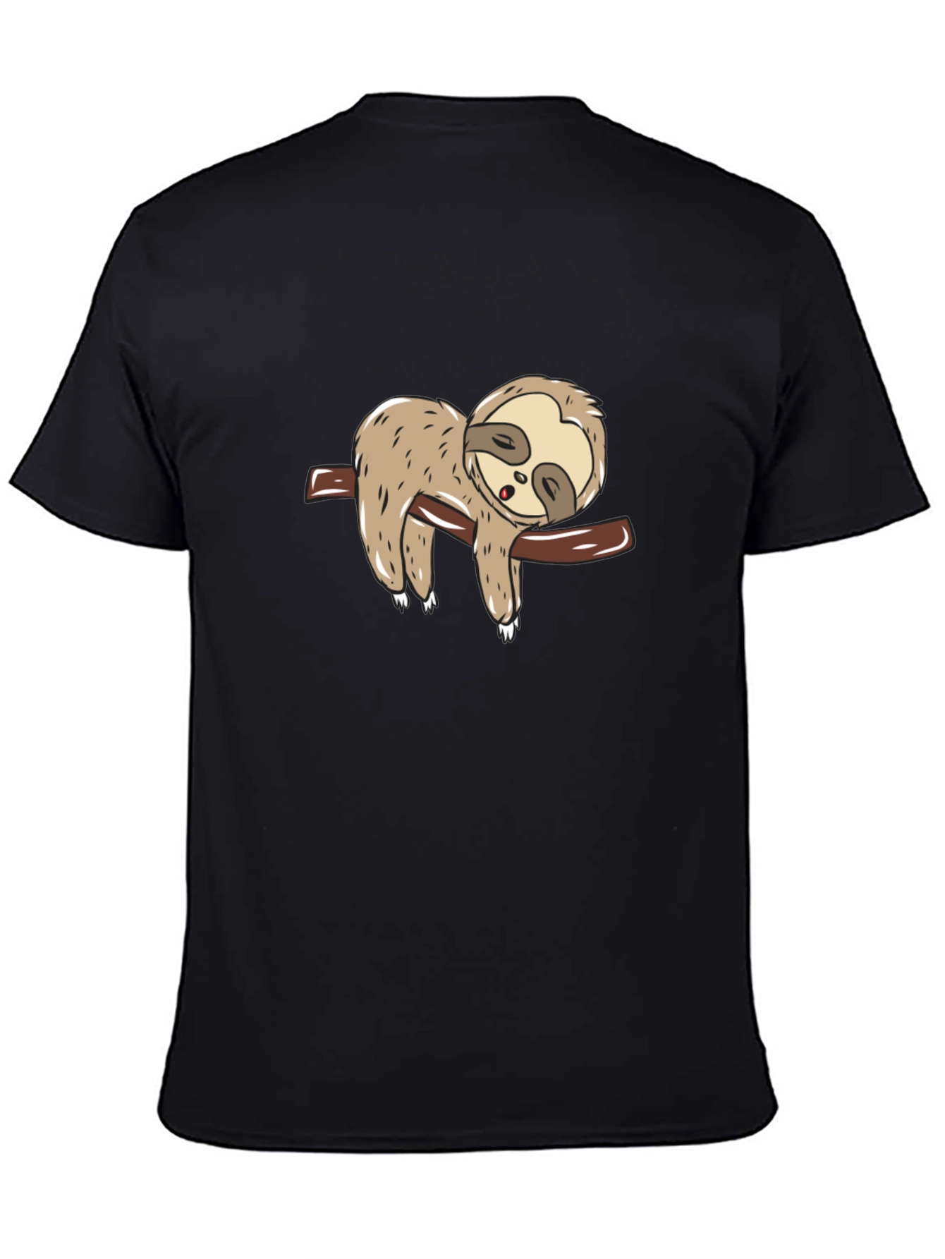 Black Sloth Nap T-Shirt - Relaxed Fit Tee view 4
