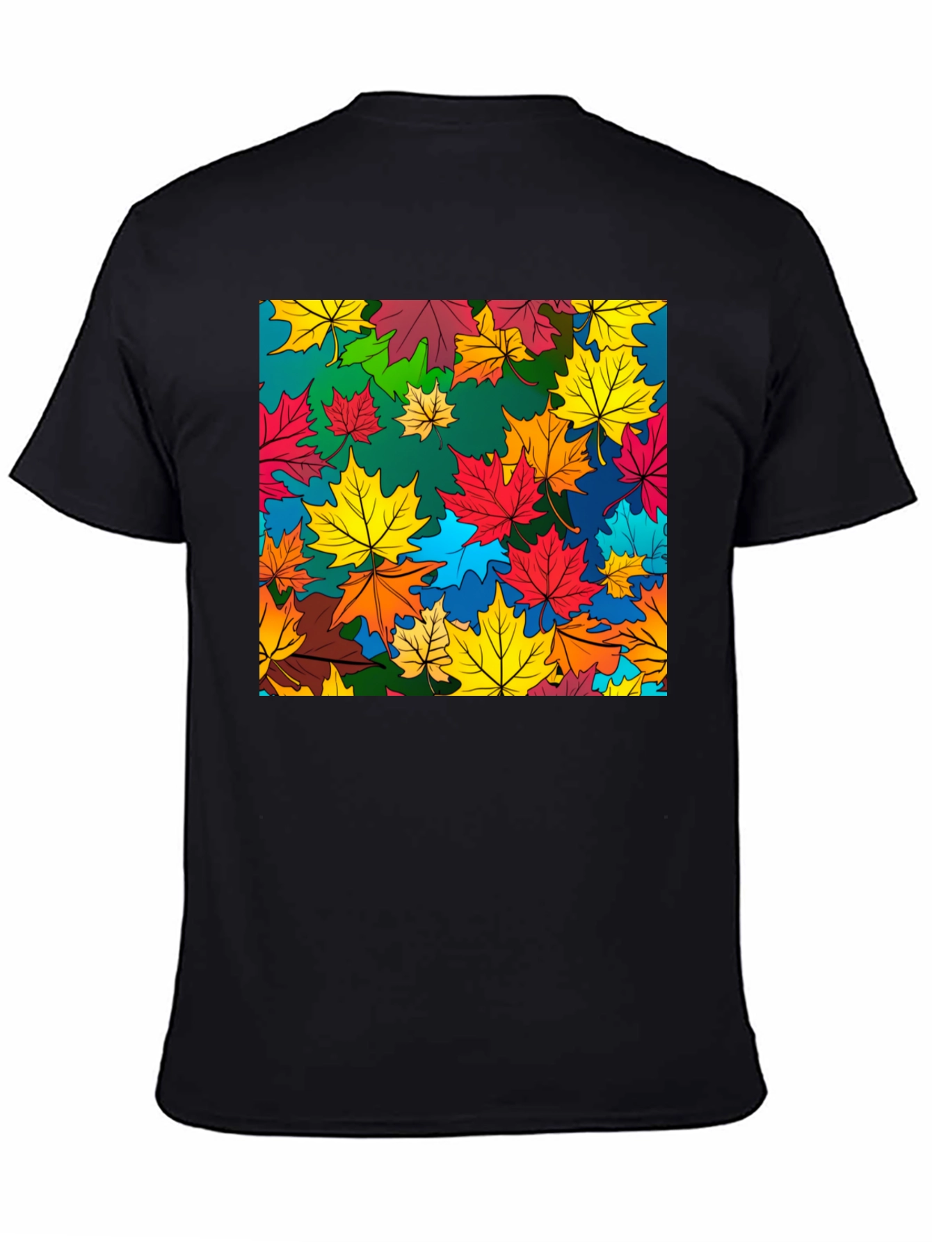 Black Autumn Leaves Graphic Tee - Stylish Nature Design view 4