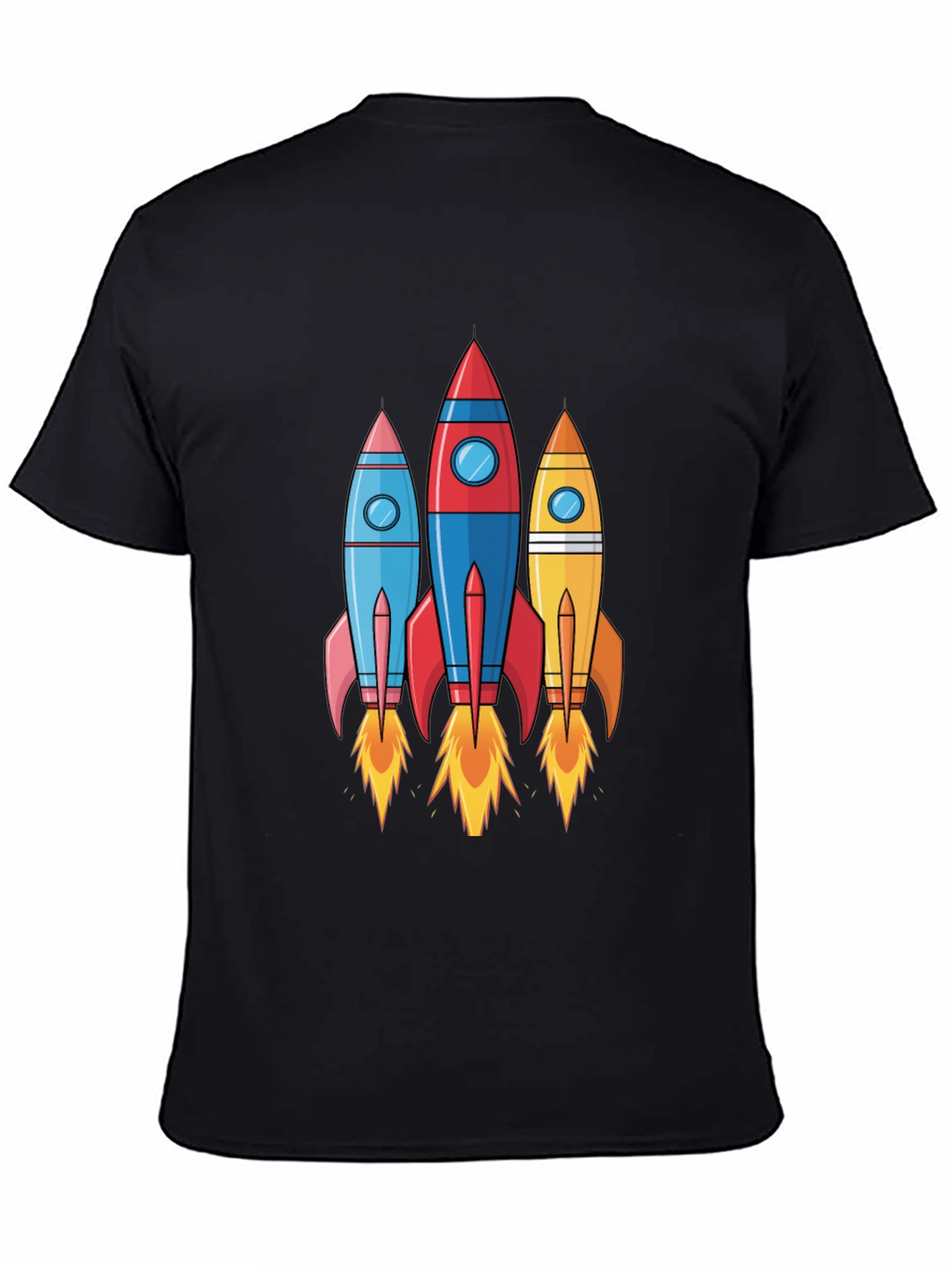 Black Rocket Launch T-Shirt - Space Adventure Design view 4