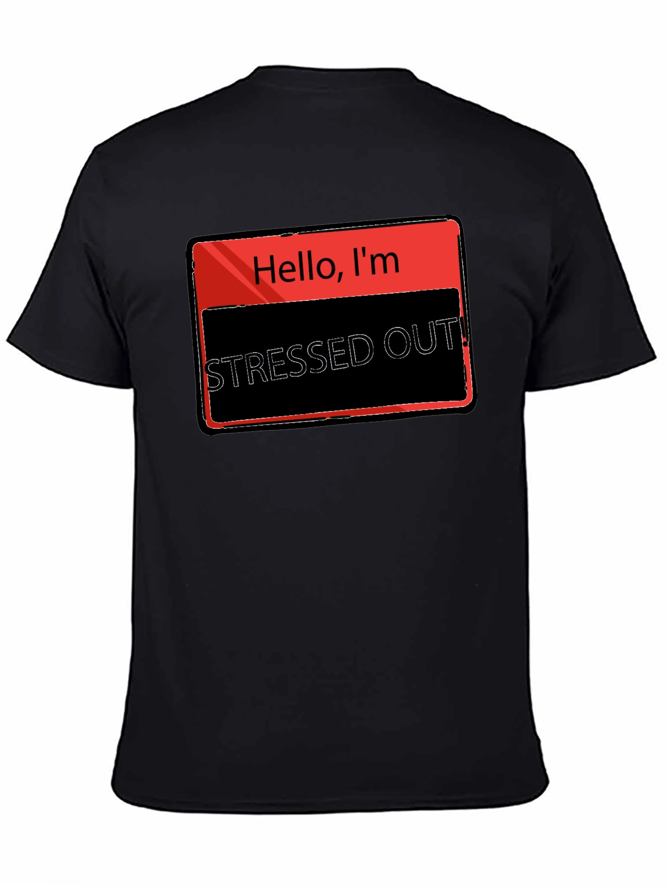Black Stressed Out T-Shirt - Funny Graphic Tee view 4