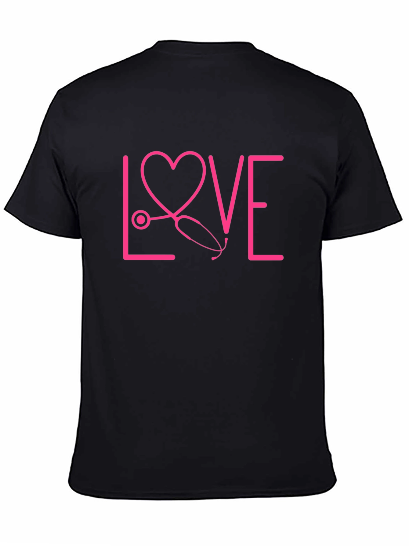 Black Nurse Love Stethoscope Graphic Tee view 4