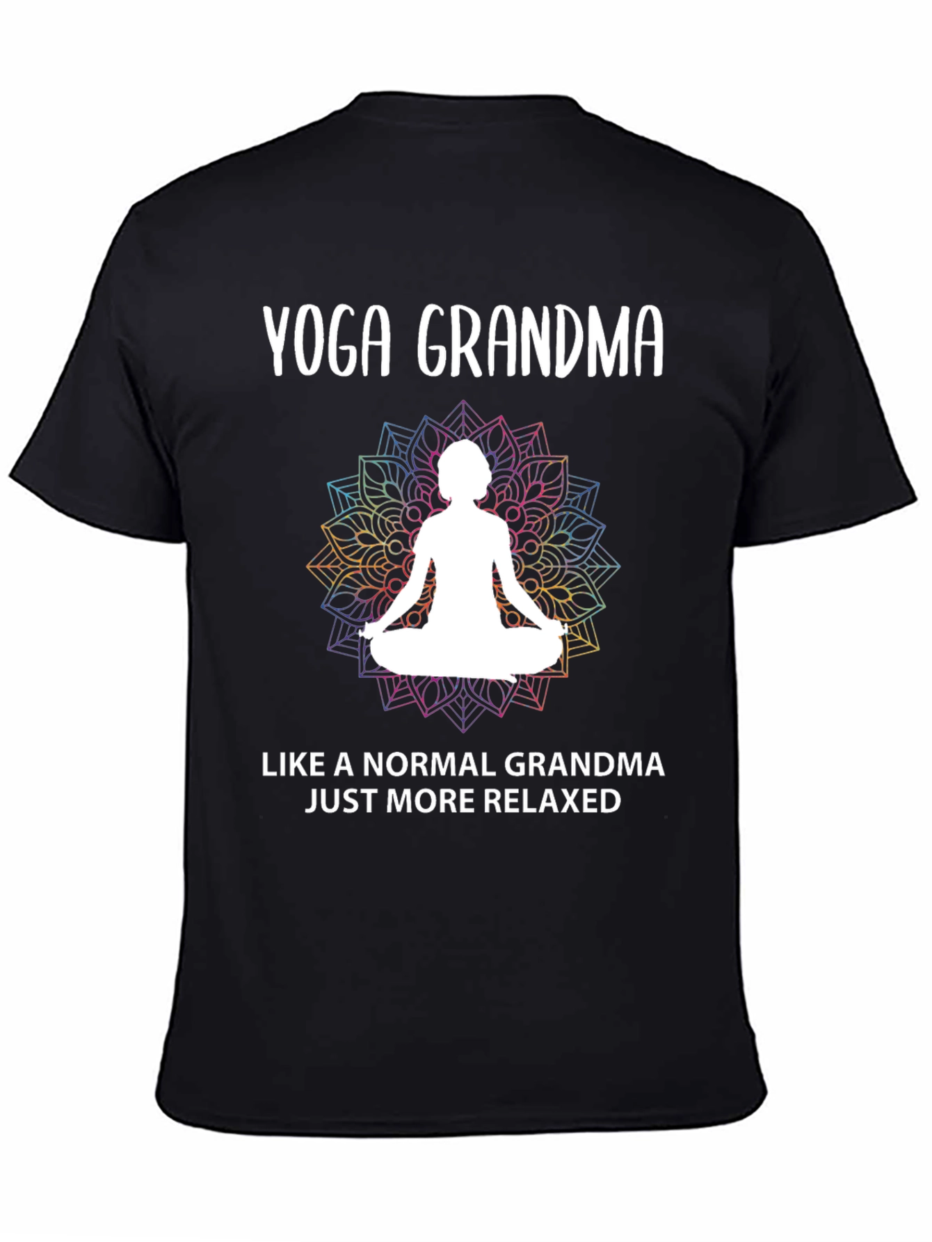Black Yoga Grandma T-Shirt - Relaxed & Fun view 4