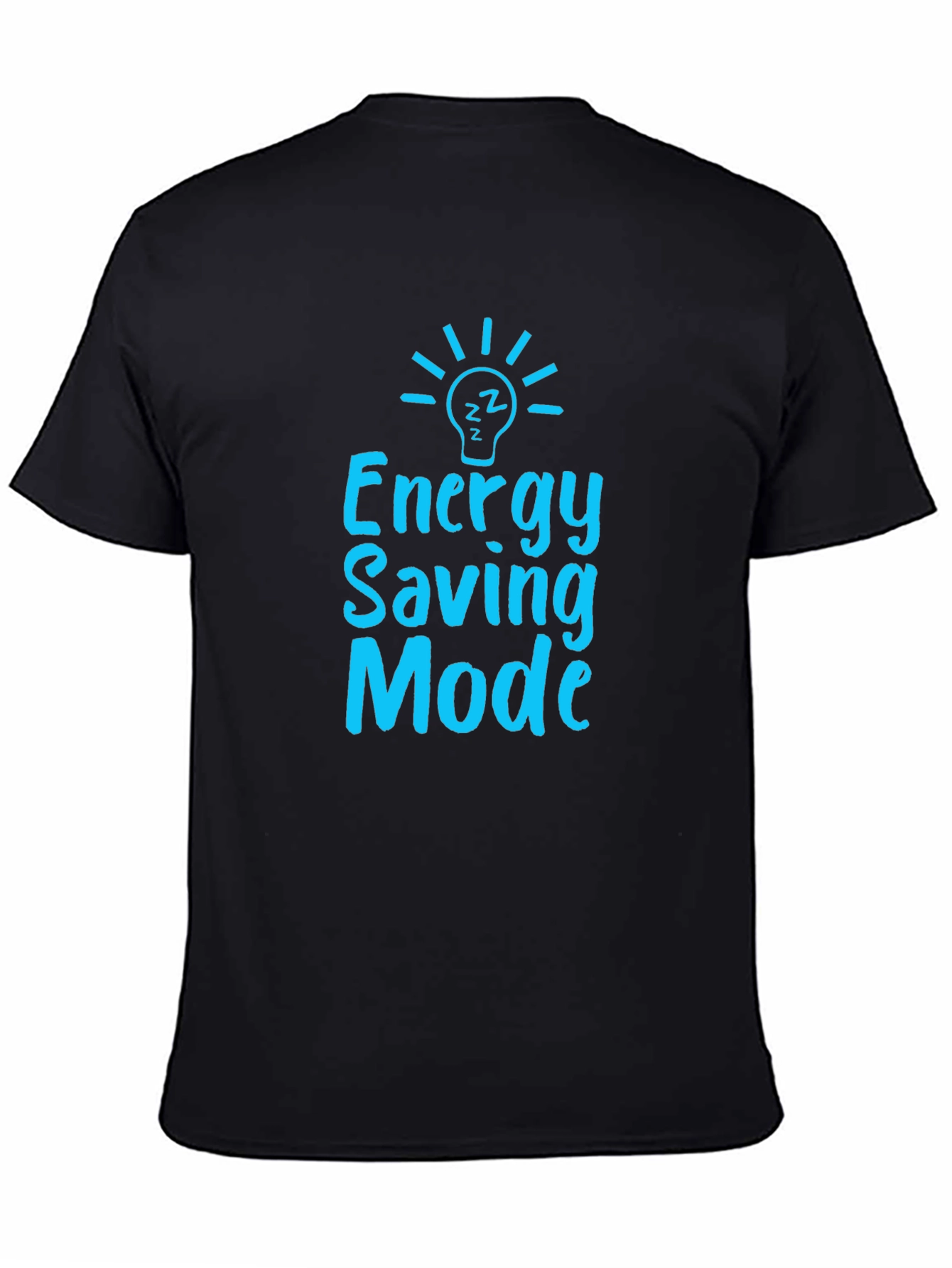 Black Energy Saving Mode Graphic T-Shirt - Black view 4