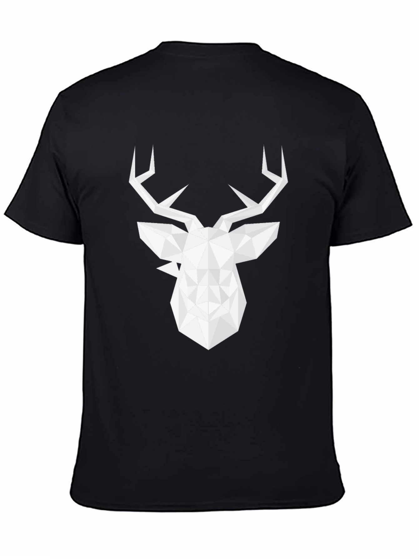 Black Geometric Deer Graphic Tee - Modern Style view 4