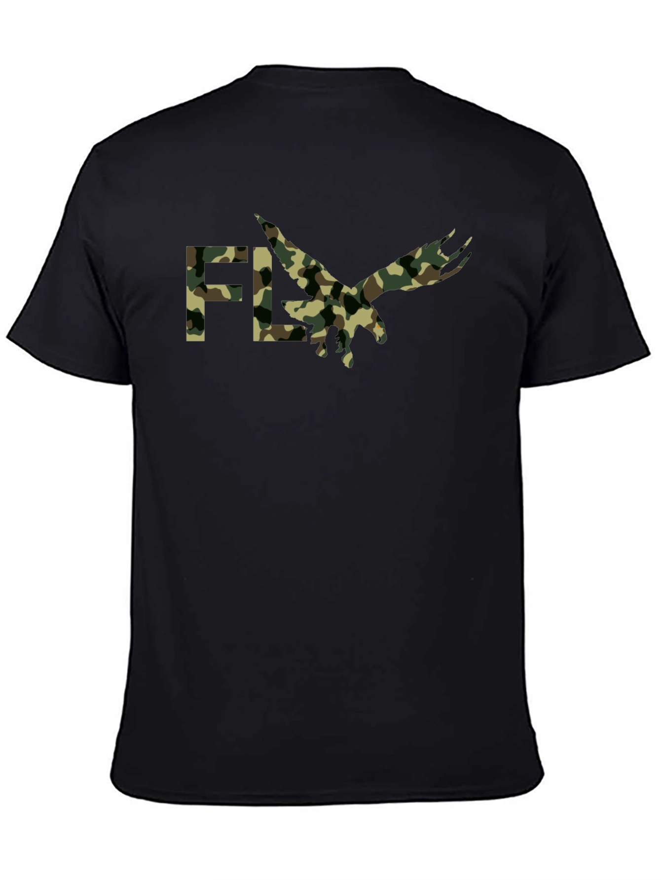 Black Camouflage FLY Eagle Graphic T-Shirt view 4