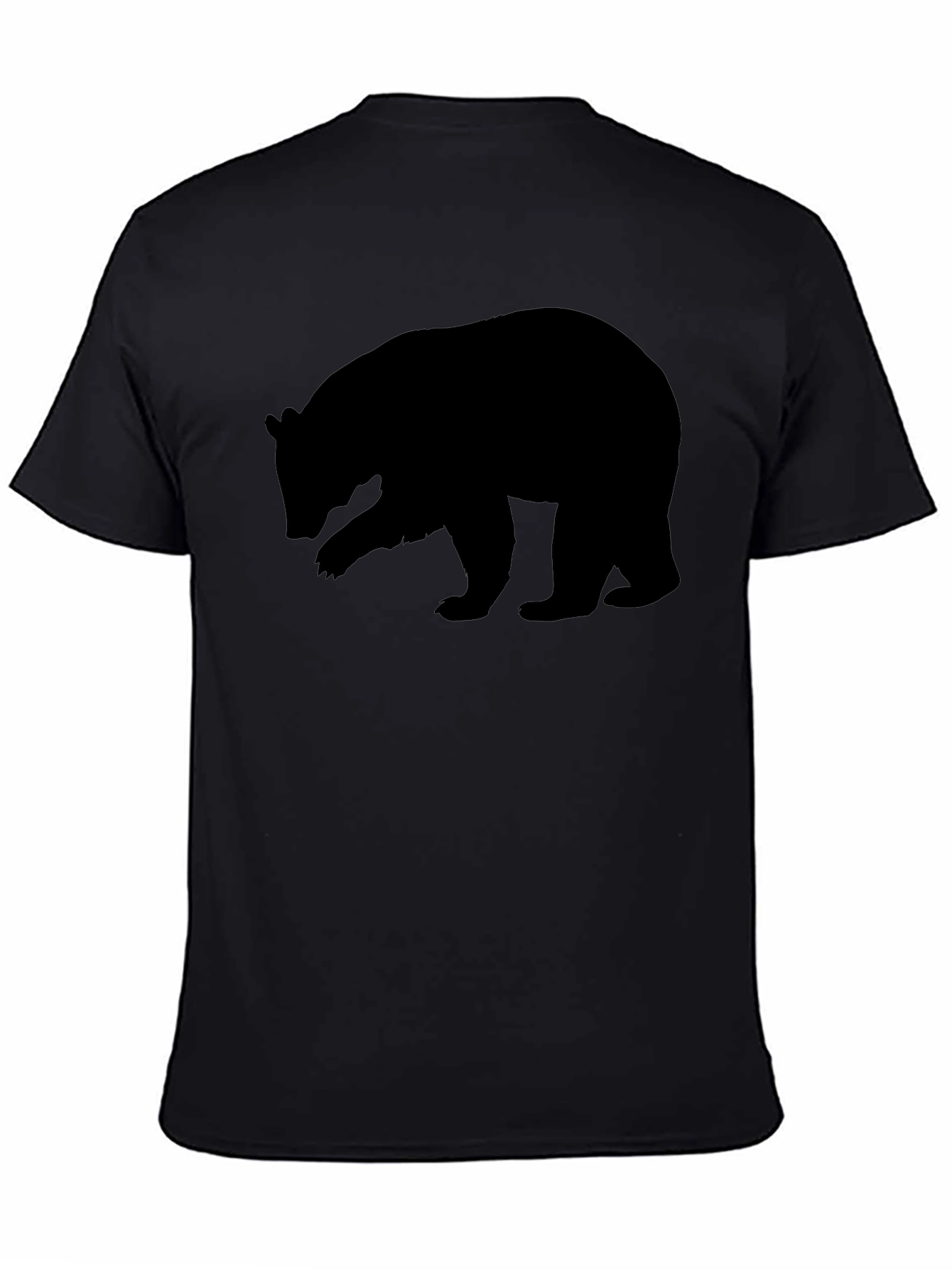Black Men's Black Bear Silhouette Graphic Tee - Casual Style view 4