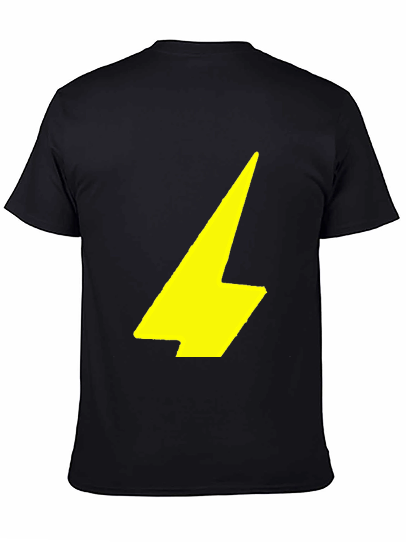 Black Black T-Shirt with Yellow Lightning Bolt Graphic view 4