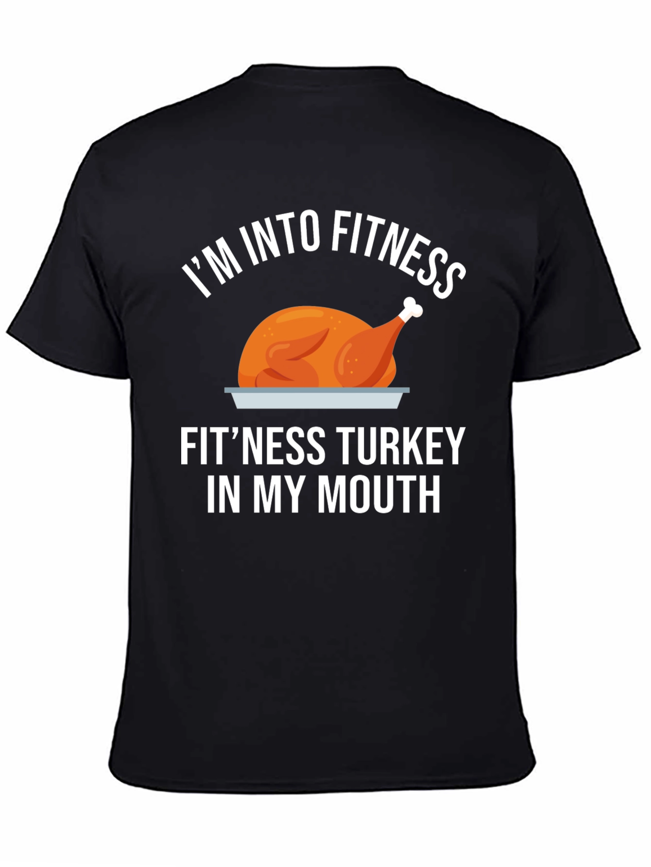 Black Fitness Turkey T-Shirt: Funny Thanksgiving Workout Tee view 4