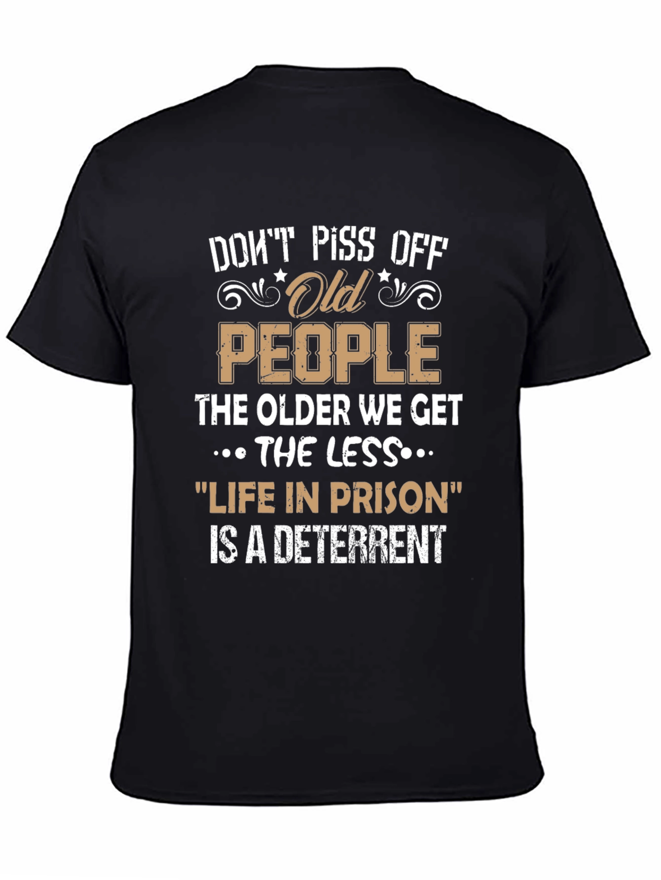 Black Don't Piss Off Old People Graphic T-Shirt view 4