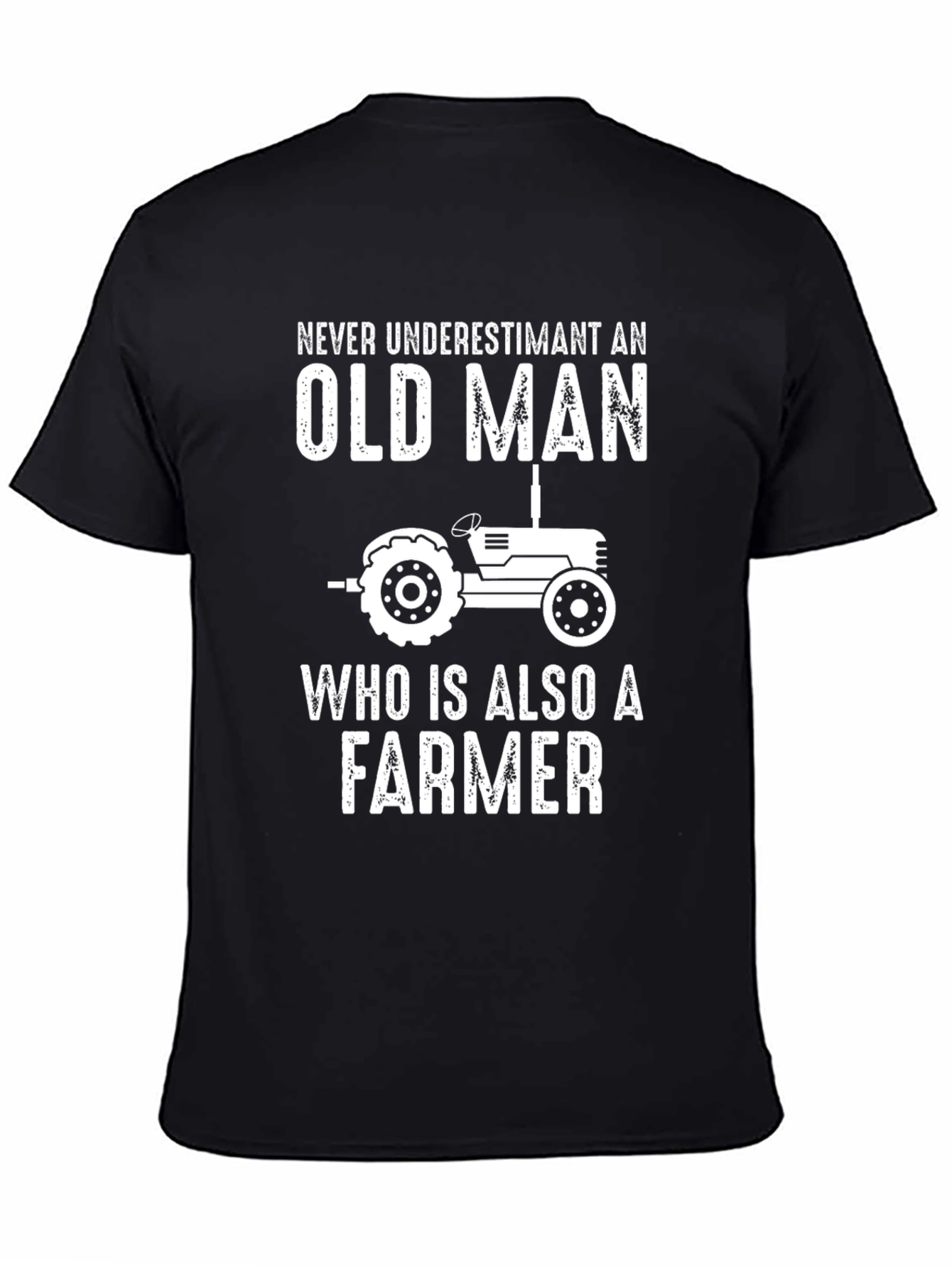 Black Never Underestimate Old Man Farmer T-Shirt view 4