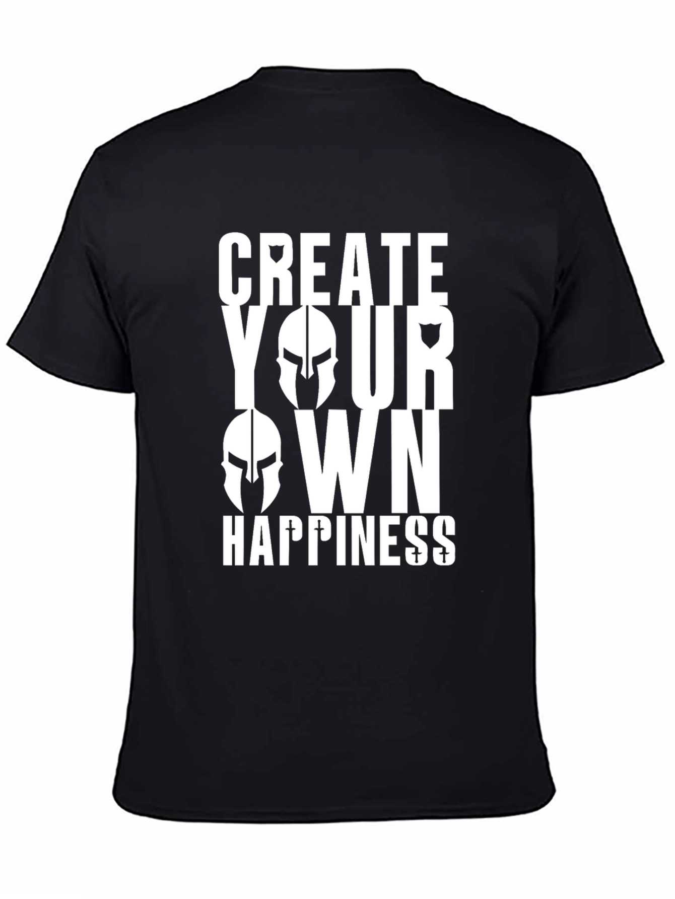 Black Create Your Own Happiness Graphic Tee - Black view 4