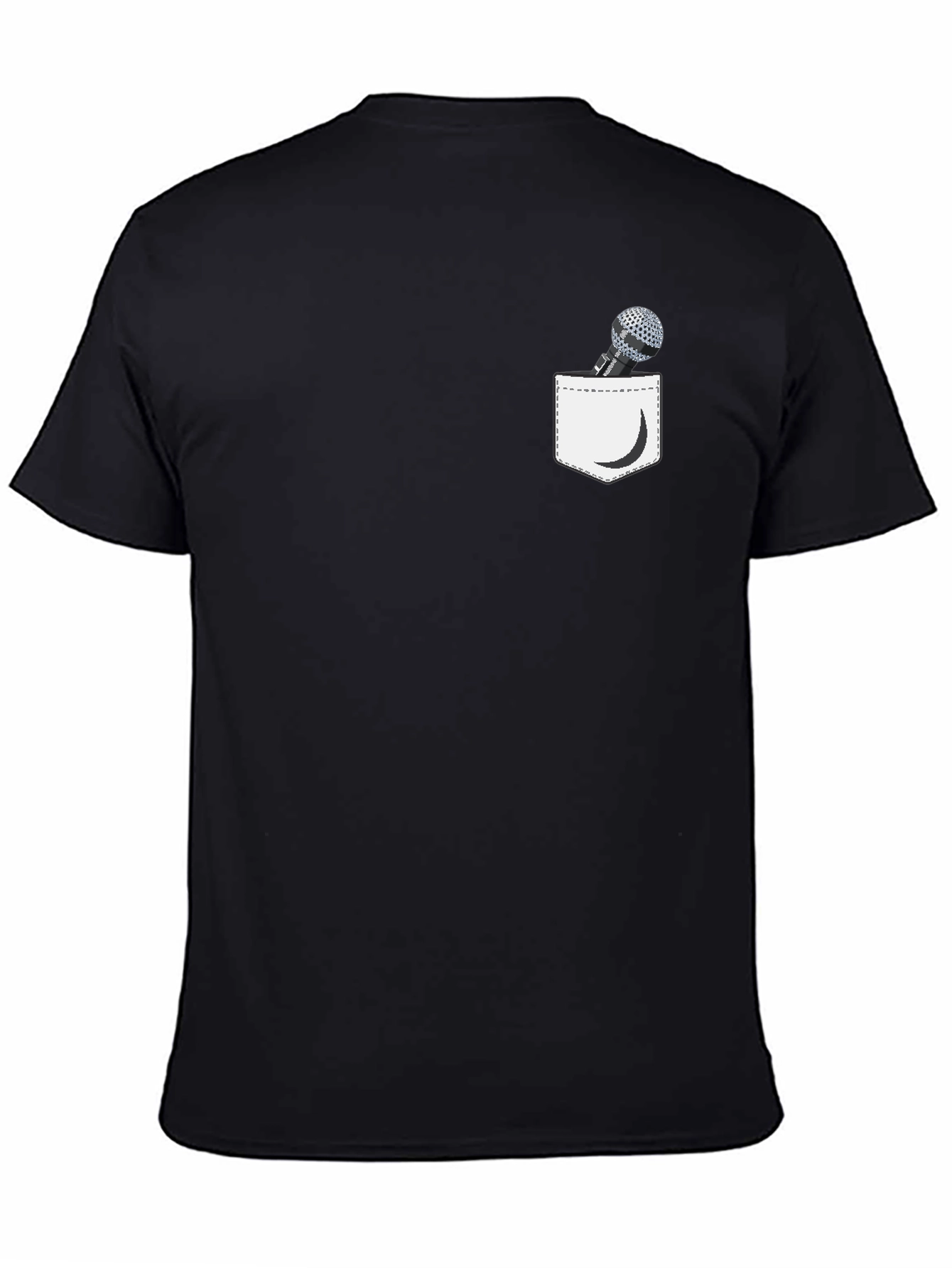 Black Microphone Pocket Graphic Tee - Black view 4
