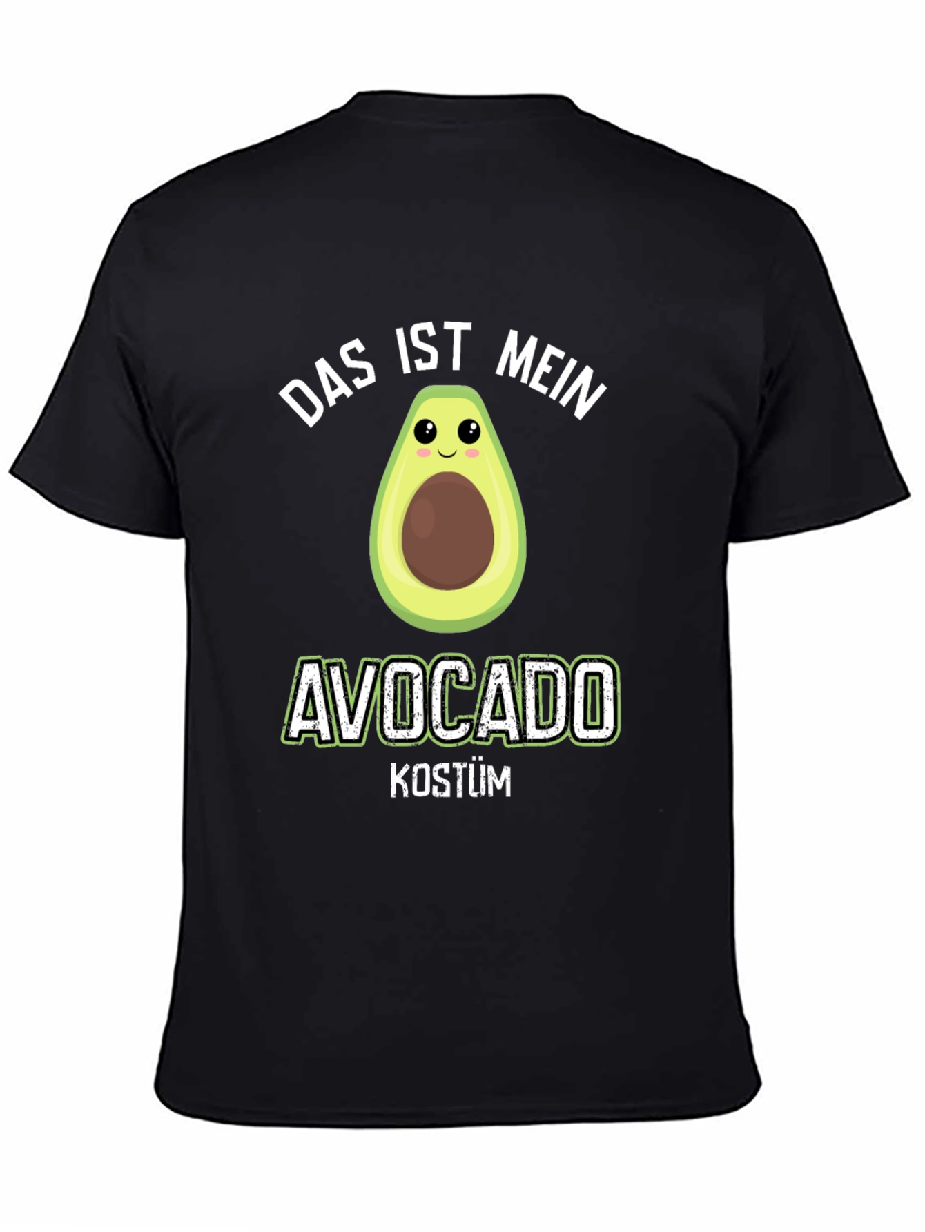 Black Funny Avocado Costume T-Shirt - "Das Ist Mein" Design view 4
