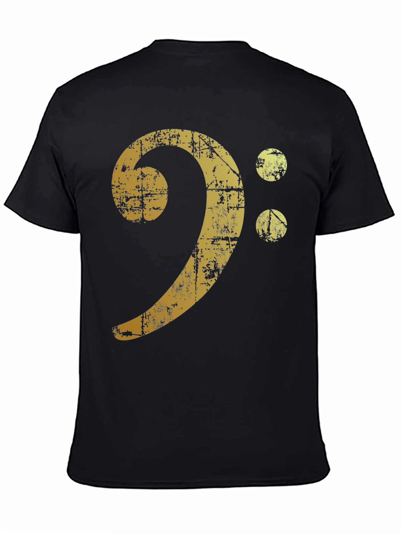 Black Vintage Bass Clef Graphic T-Shirt view 4
