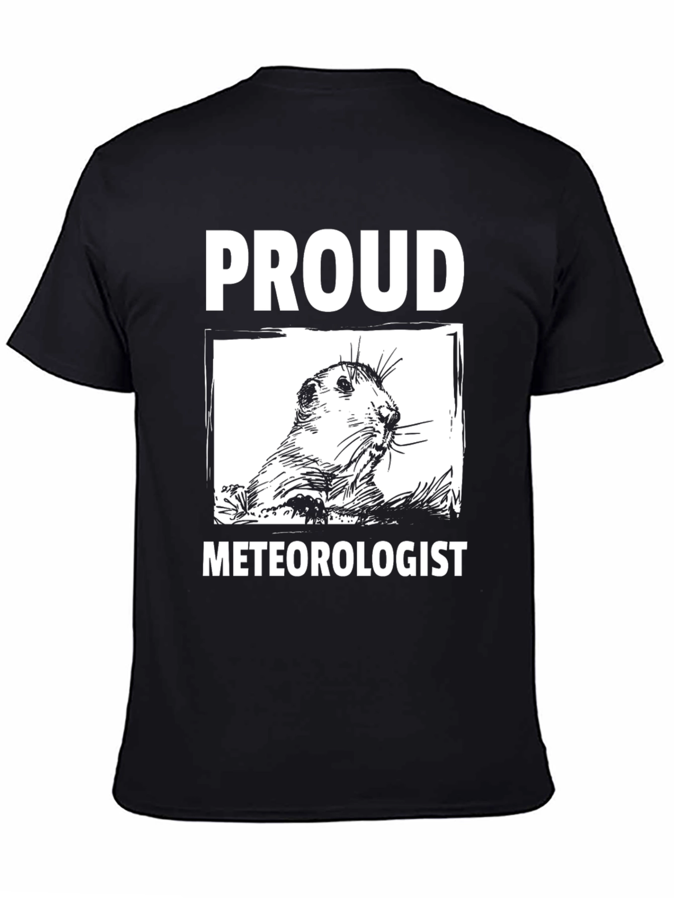 Black Proud Meteorologist T-Shirt - Groundhog Design view 4