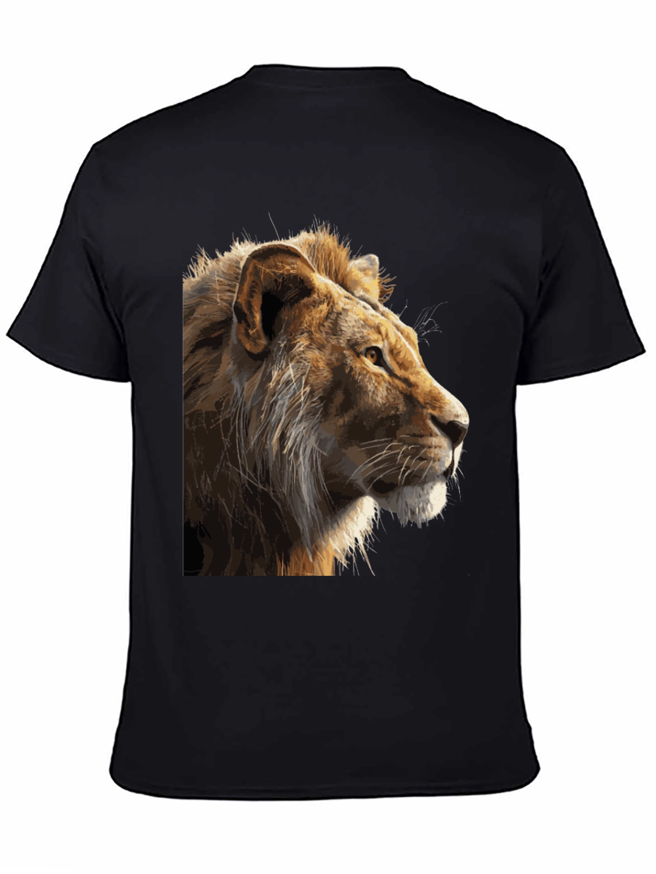 Black Lion Graphic Print Black T-Shirt view 4
