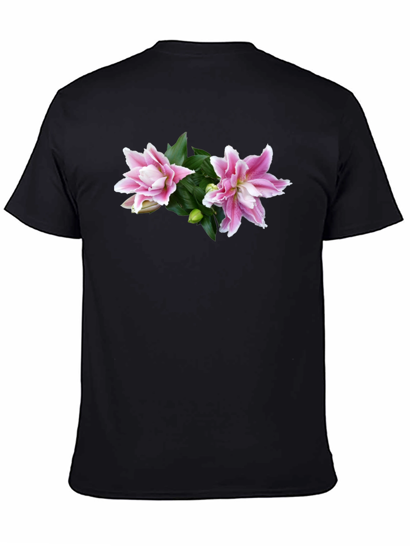 Black Floral Print Black T-Shirt - Stylish Men's Casual Wear view 4